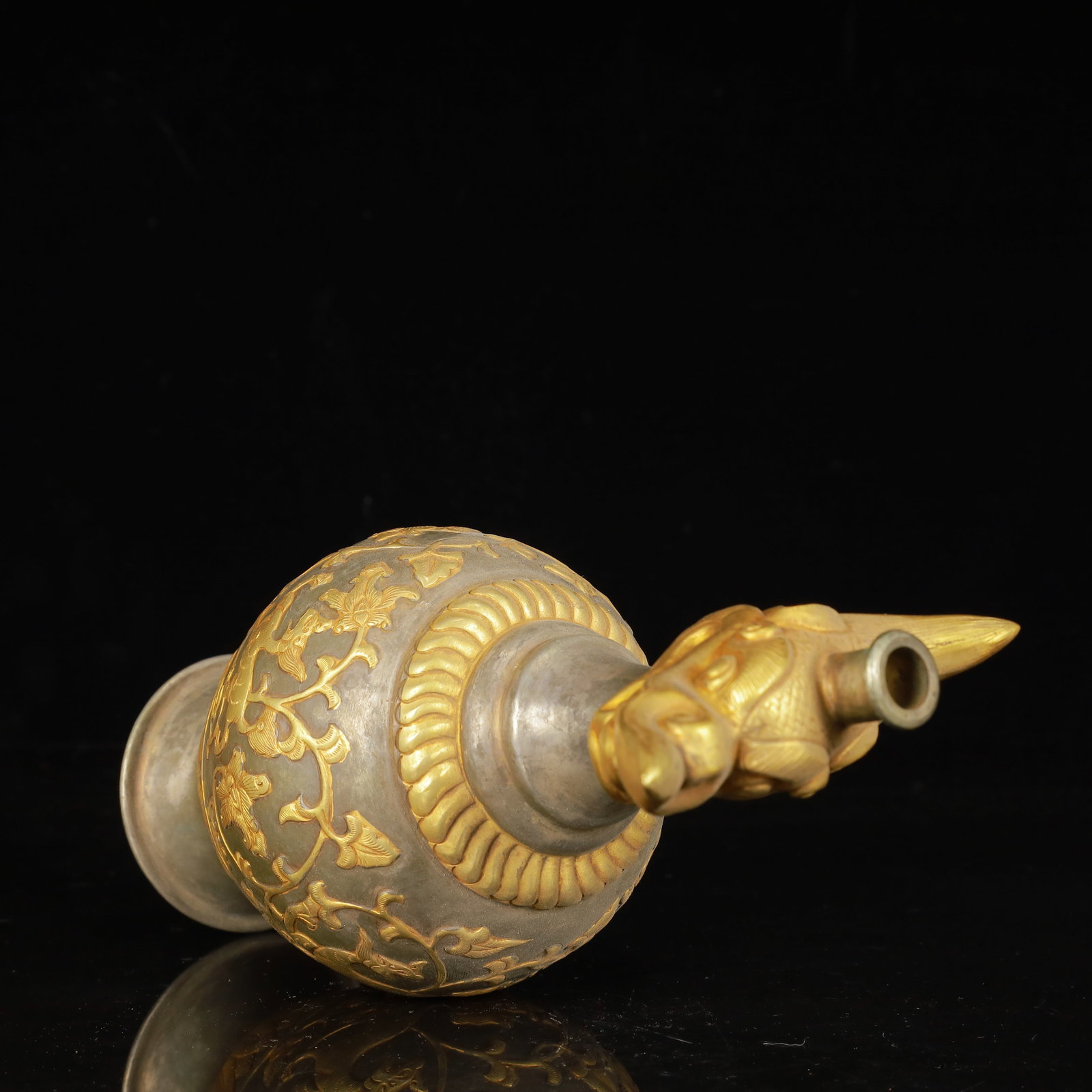 An Exquisite Gilt Silver Auspicious Beast Pattern Vase - 14