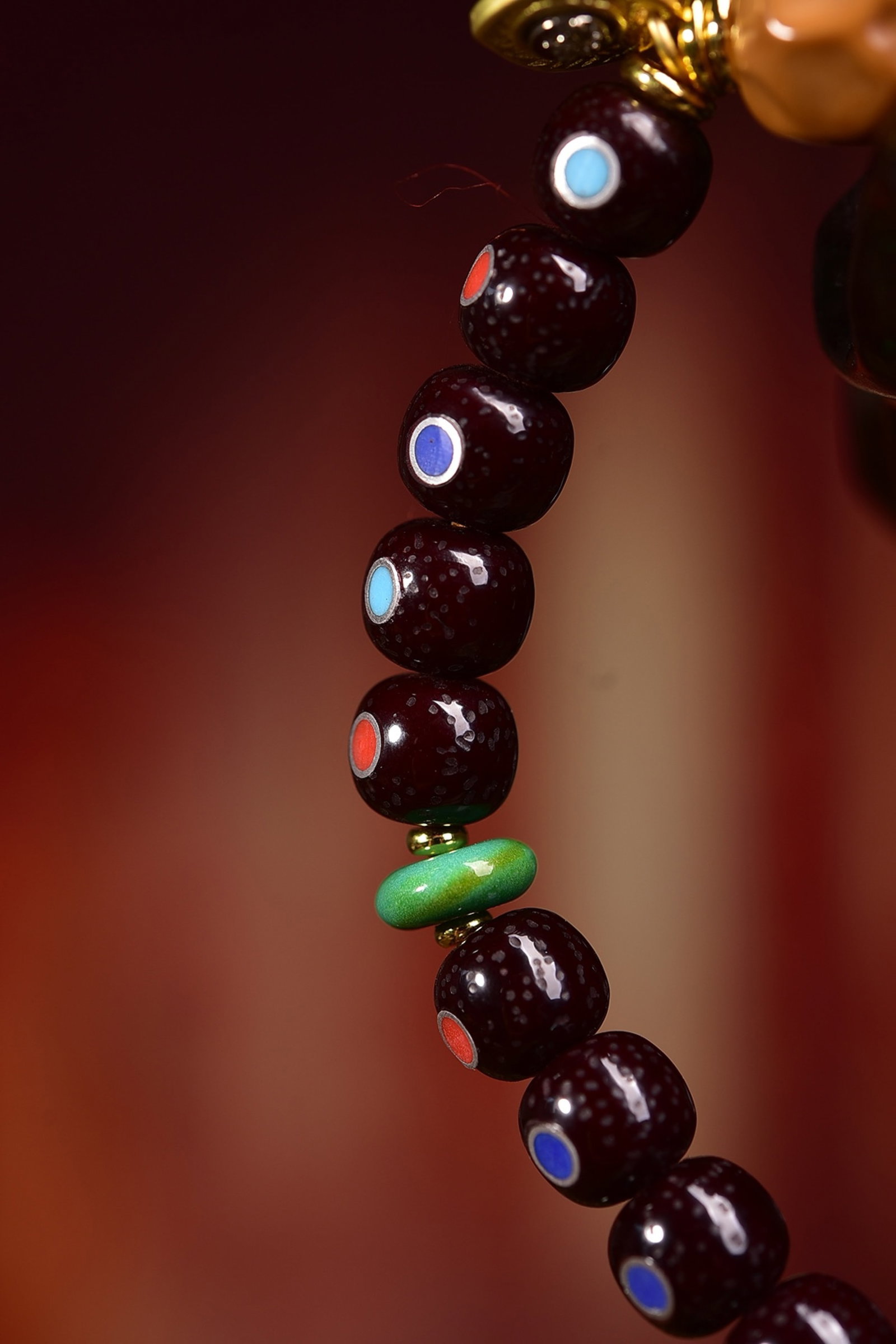 An Exquisite Bodhi Seeds Bracelets,Inlaid Gems - 2