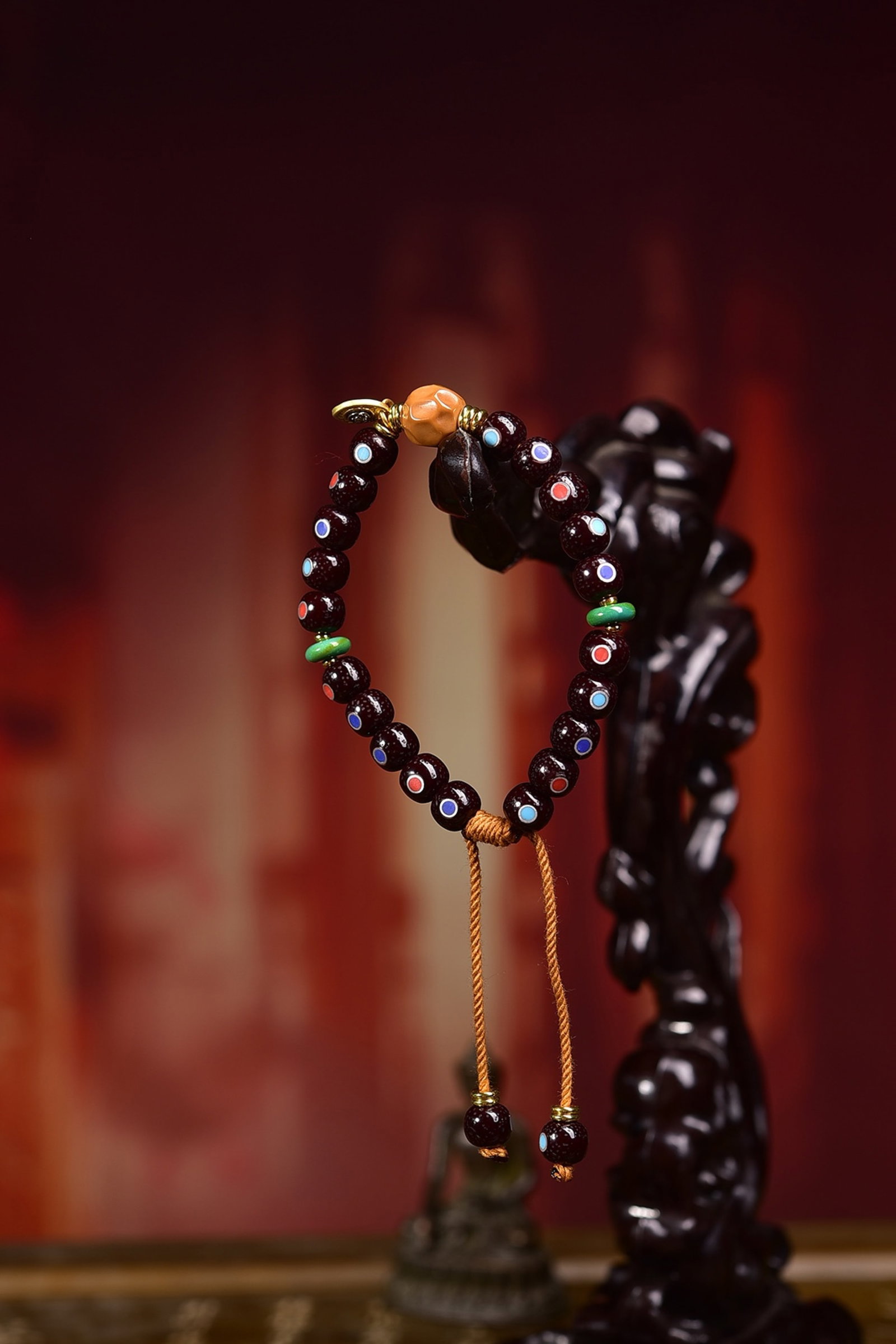 An Exquisite Bodhi Seeds Bracelets,Inlaid Gems - 4
