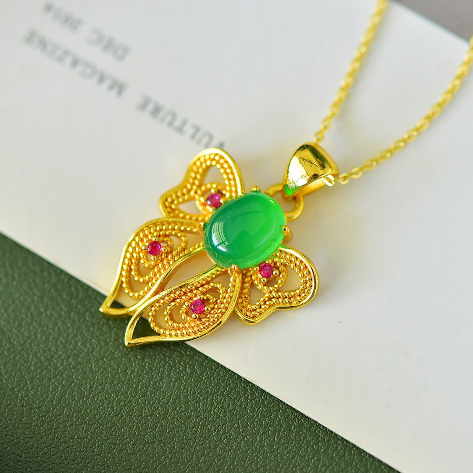 An Exquisite Butterfly Pendant,Inlaid Diamond - 4