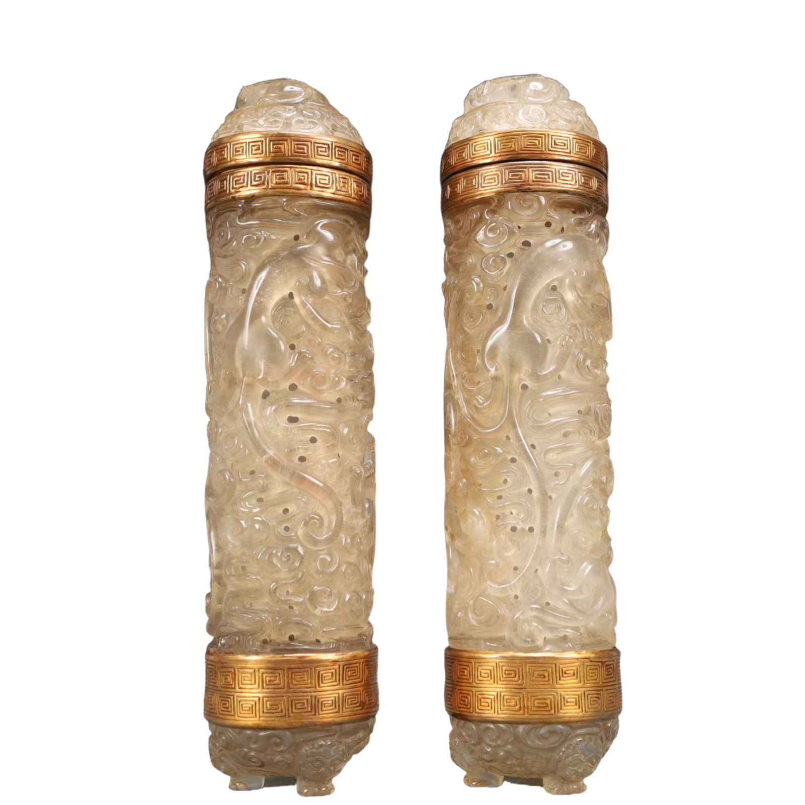 A Pair of Exquisite Crystal Auspicious Beast Pattern Ornaments - 4