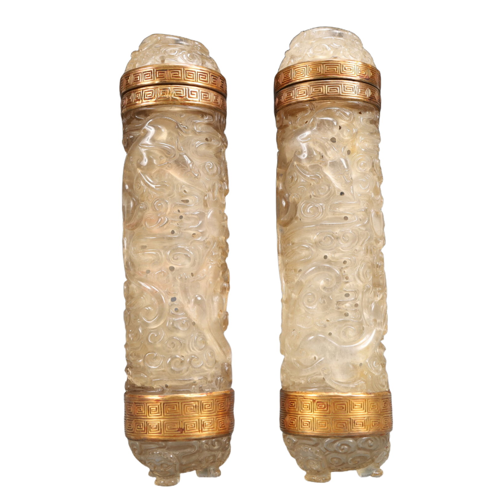 A Pair of Exquisite Crystal Auspicious Beast Pattern Ornaments - 5