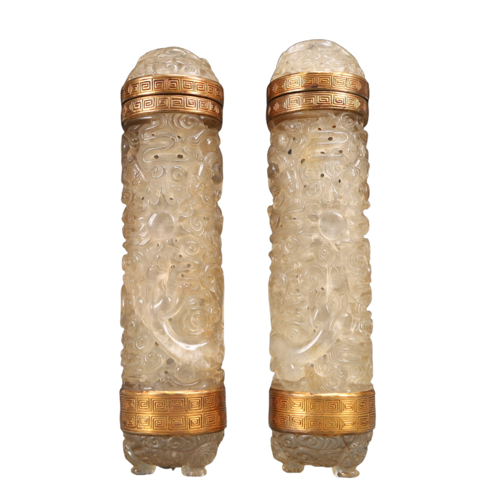 A Pair of Exquisite Crystal Auspicious Beast Pattern Ornaments - 6