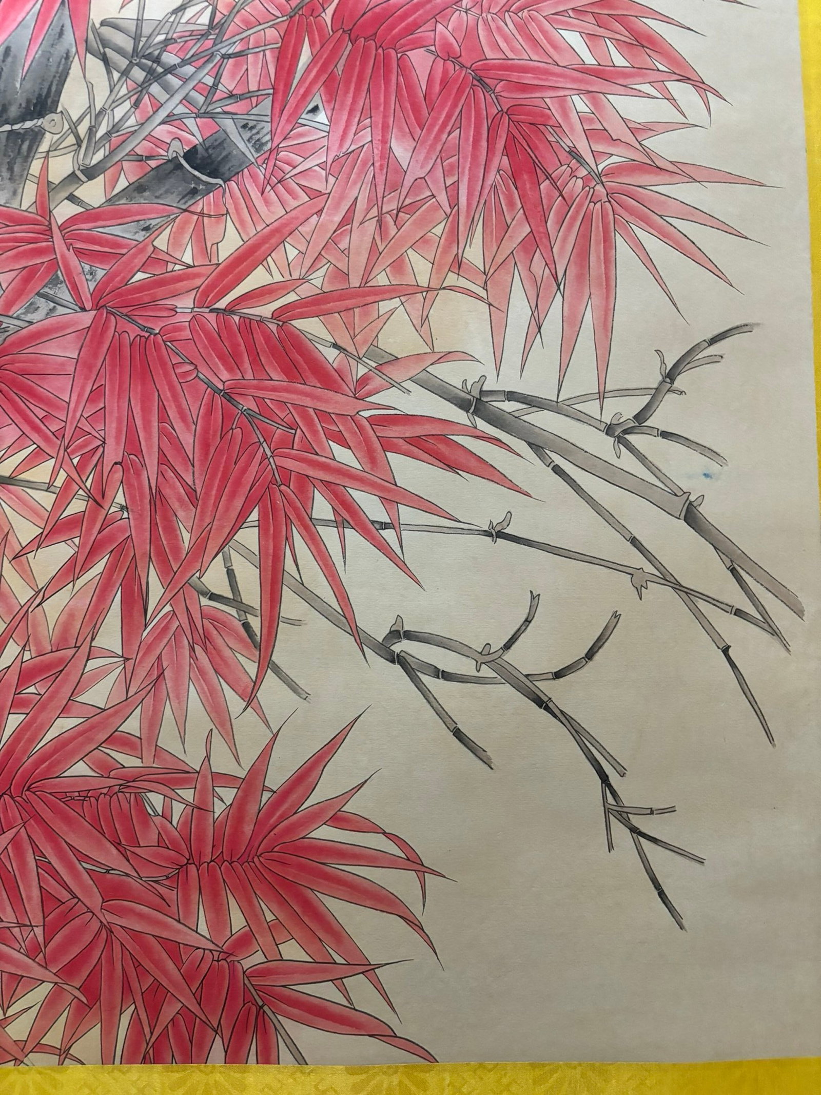 A Chinese Vertical Scroll Ink Painting of Flower and Bird on Paper,Yu Feian - 8
