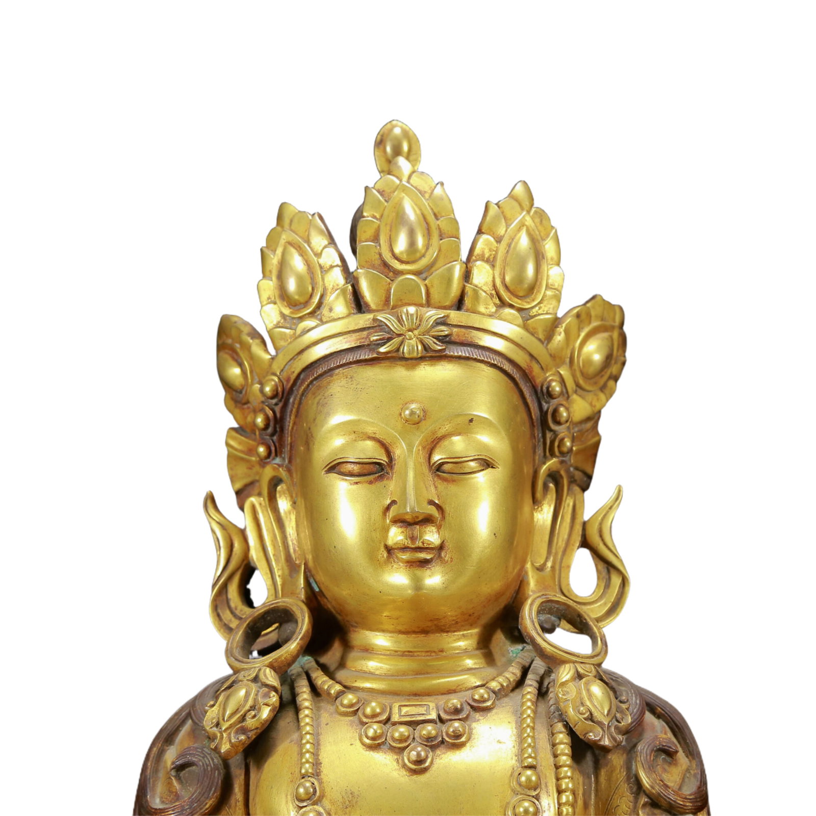 A Solemn Gilt Bronze Statue of Amitayus - 2
