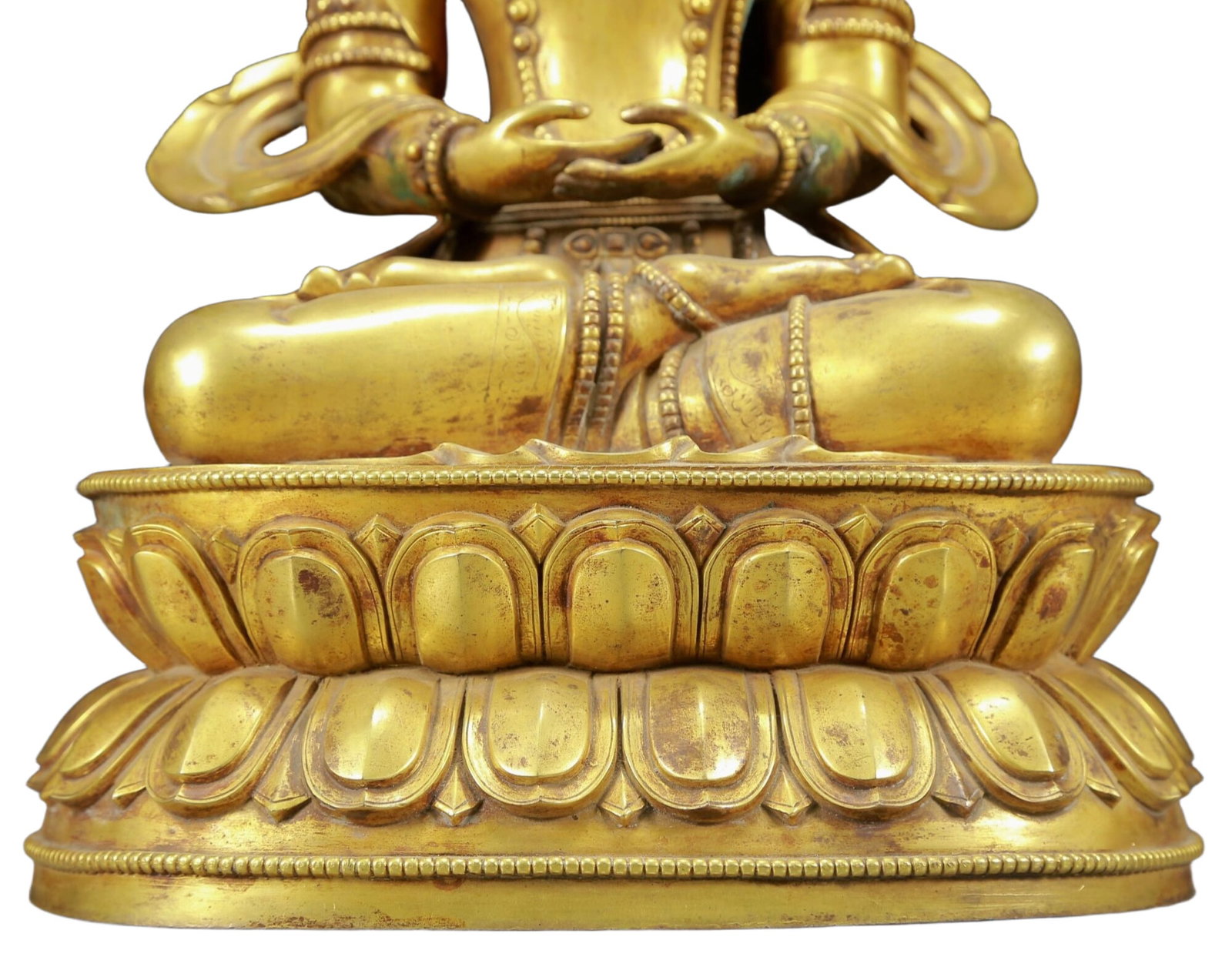A Solemn Gilt Bronze Statue of Amitayus - 4