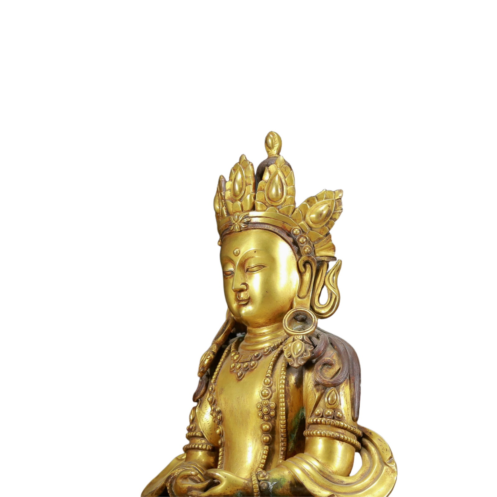 A Solemn Gilt Bronze Statue of Amitayus - 6