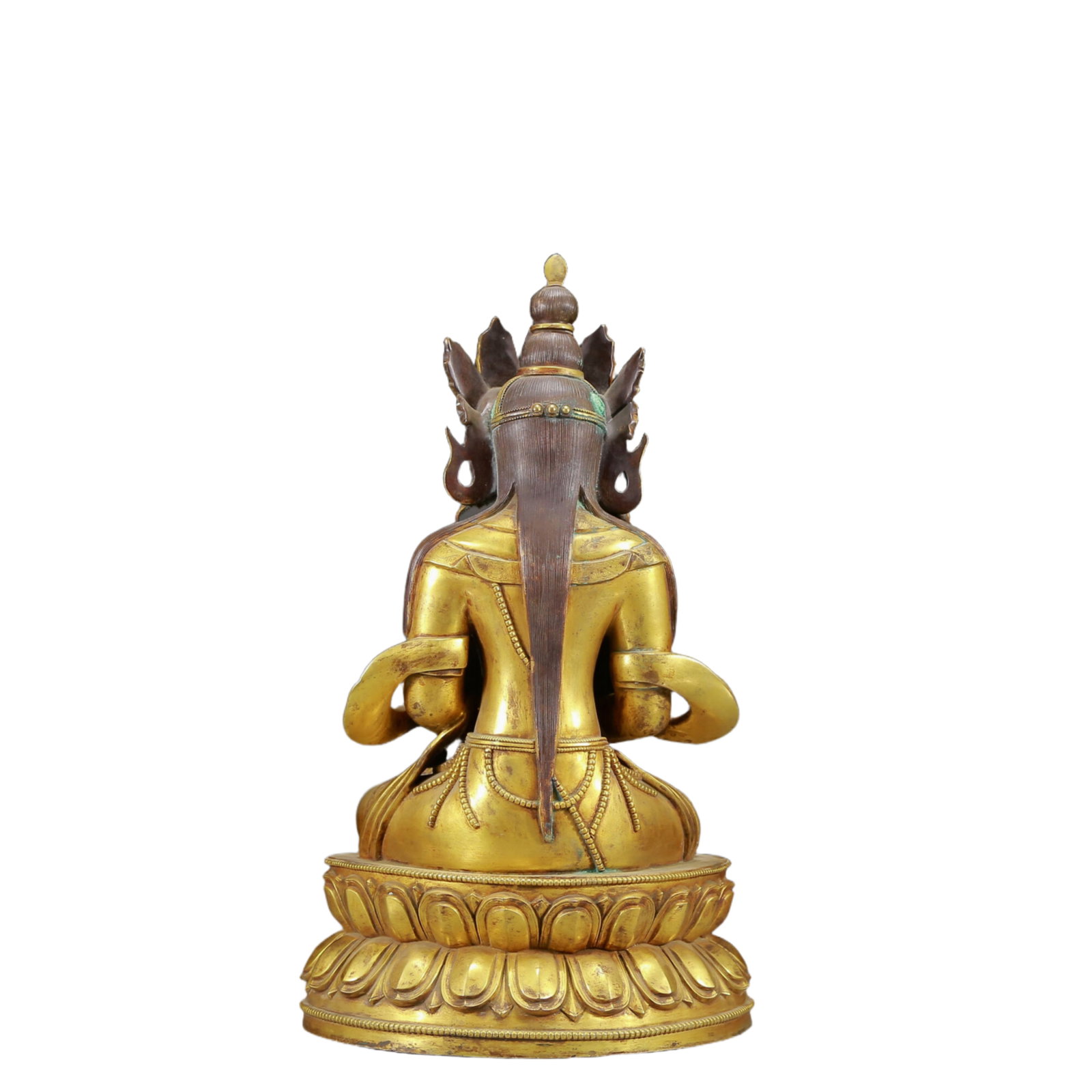 A Solemn Gilt Bronze Statue of Amitayus - 9