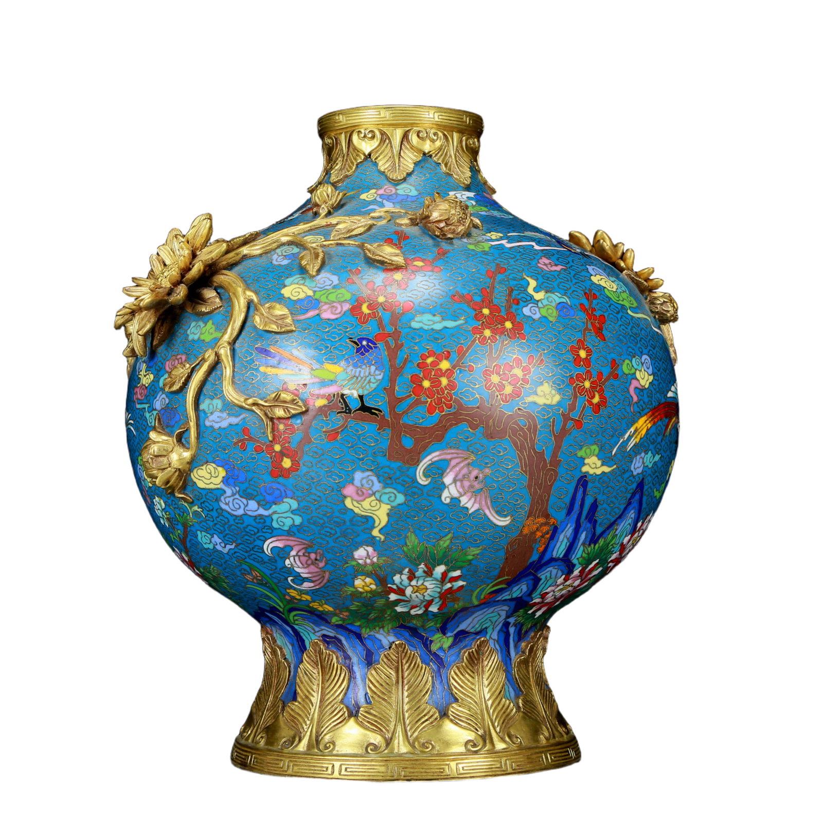 An exquisite cloisonn¨¦ vase with flower and bird patterns - 3