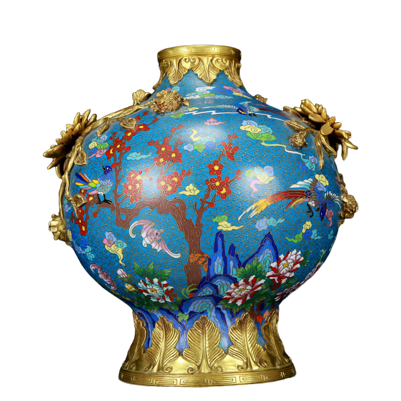 An exquisite cloisonn¨¦ vase with flower and bird patterns - 4