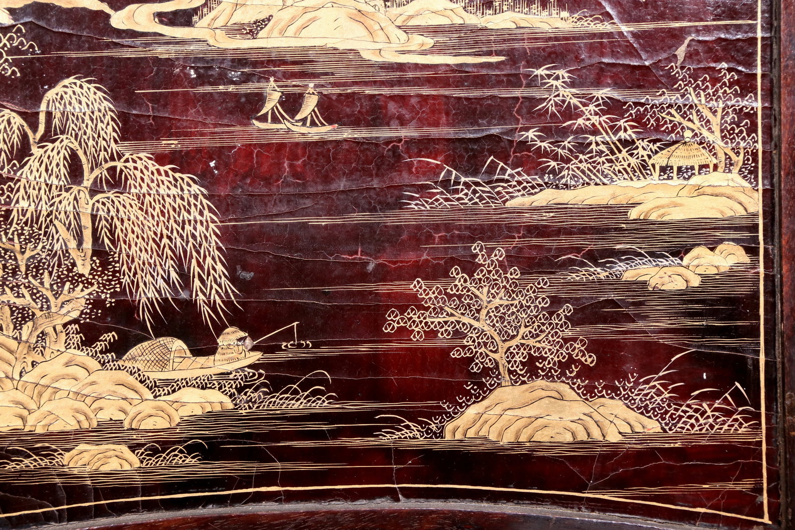 An exquisite zitanwood table screen with fish patterns - 13