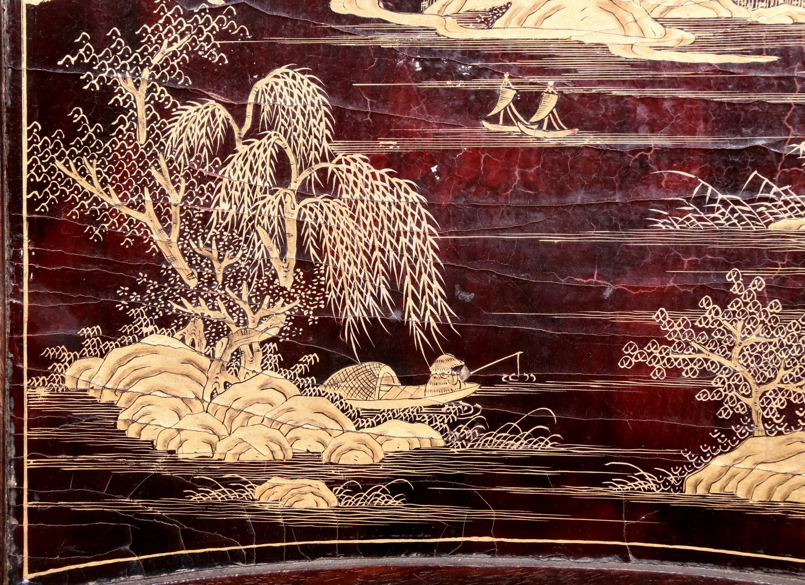An exquisite zitanwood table screen with fish patterns - 14