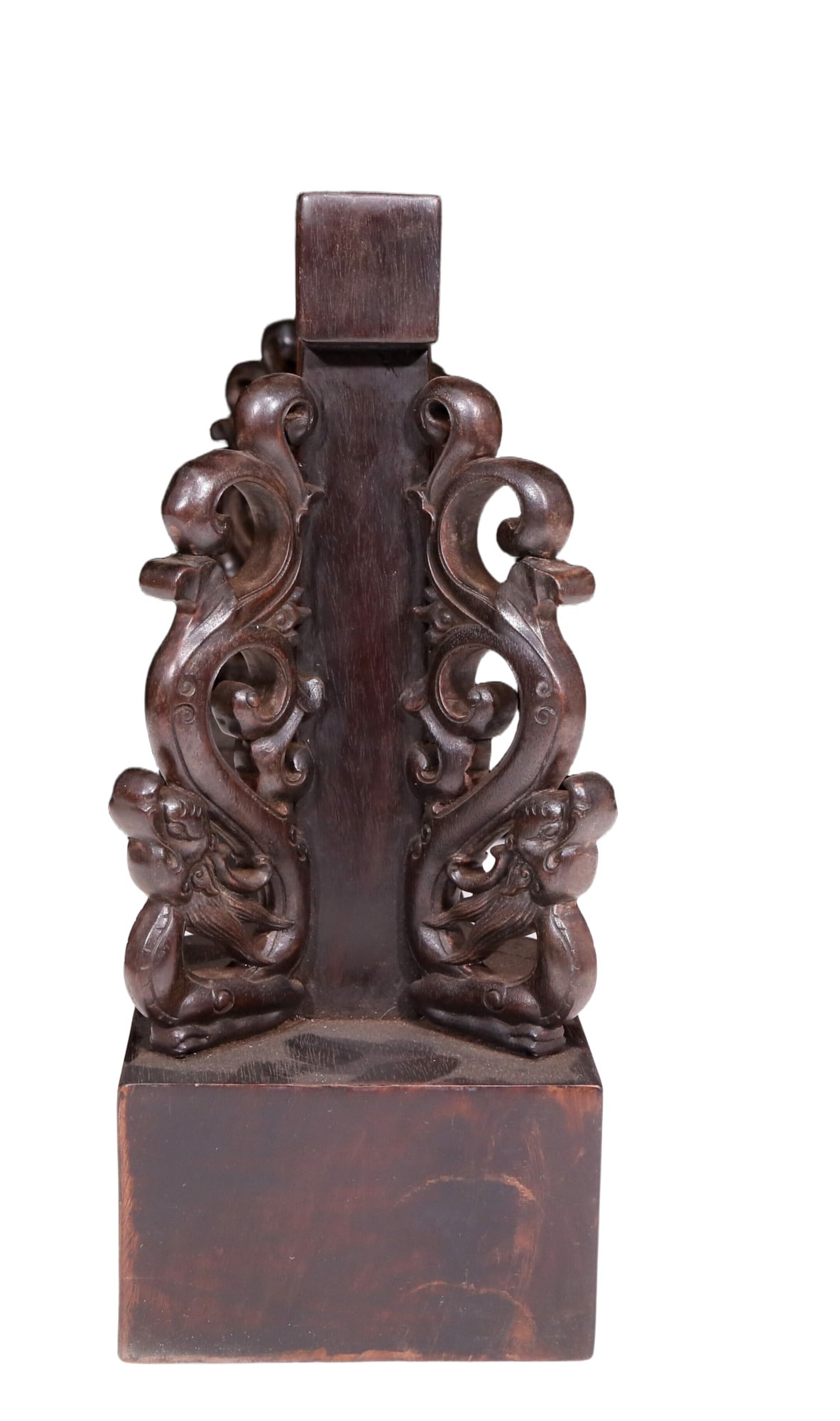 An exquisite zitanwood table screen with fish patterns - 15