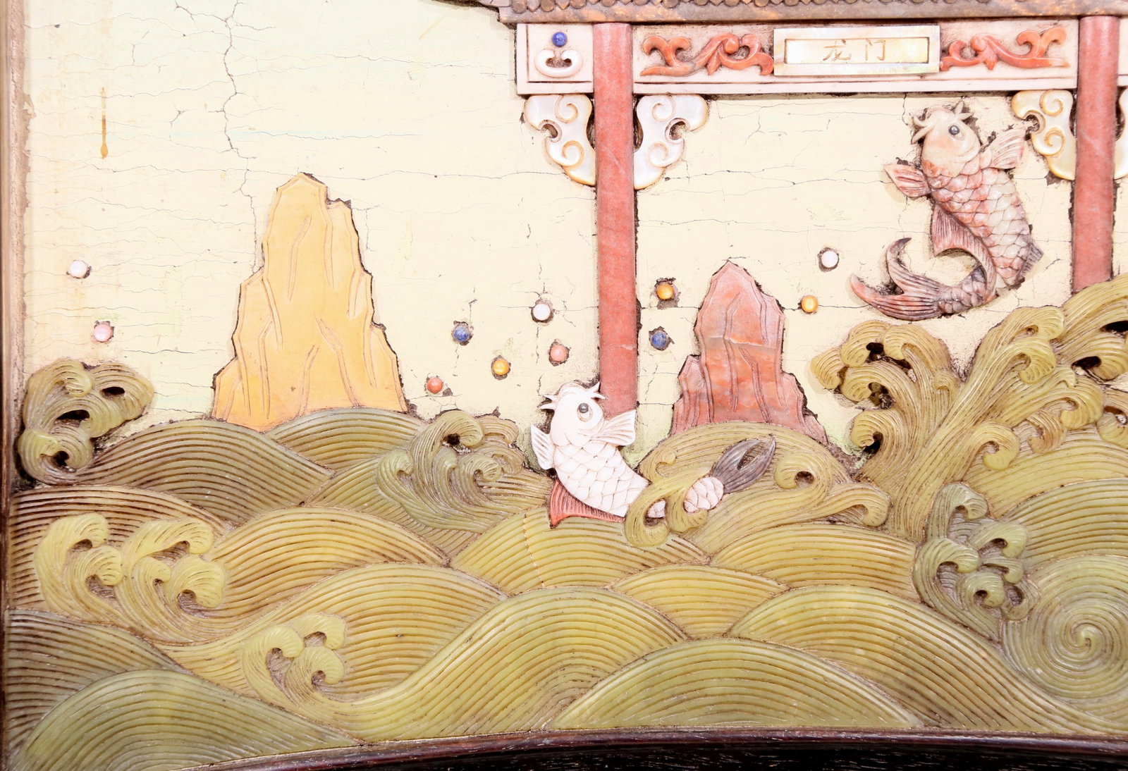 An exquisite zitanwood table screen with fish patterns - 5