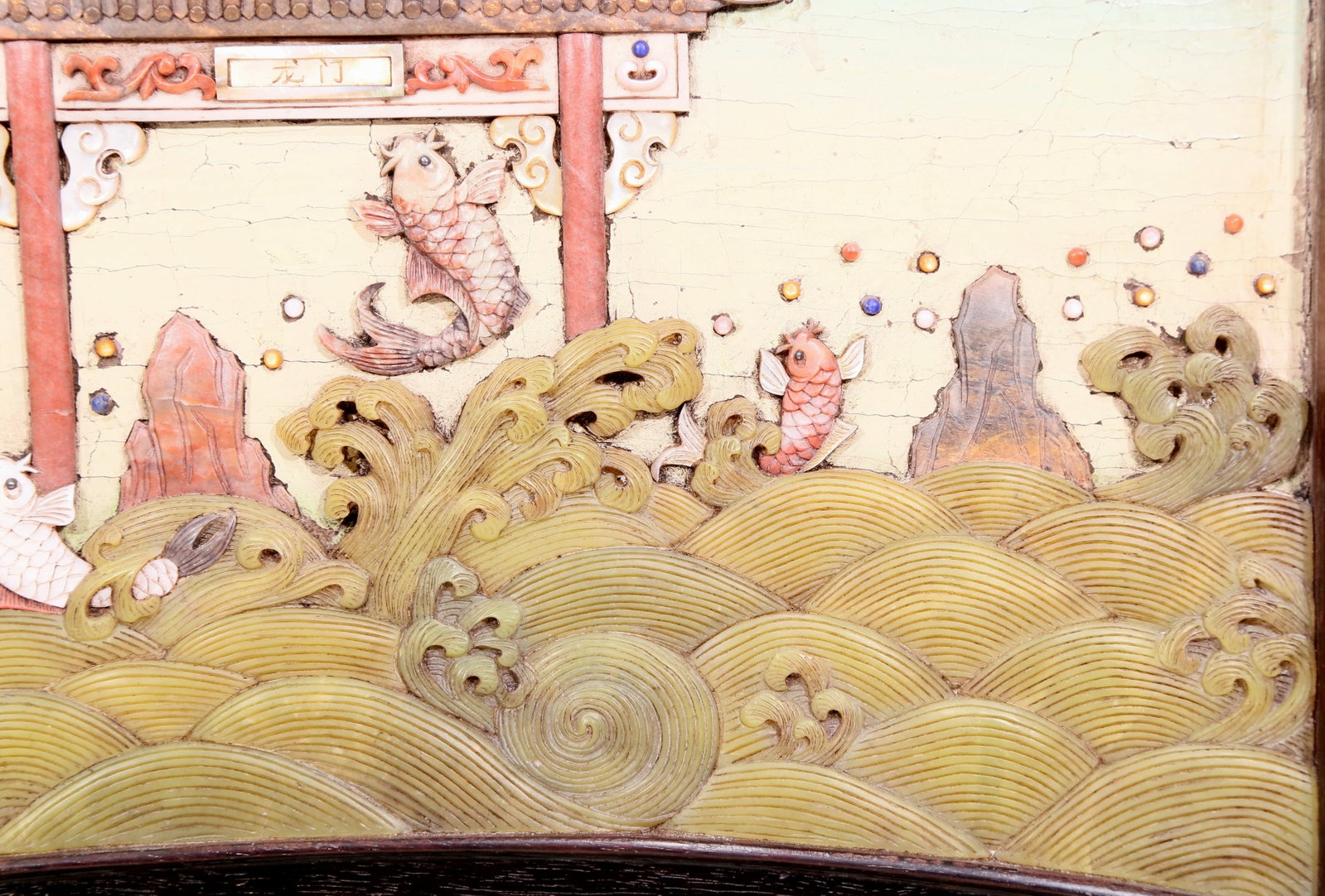 An exquisite zitanwood table screen with fish patterns - 6