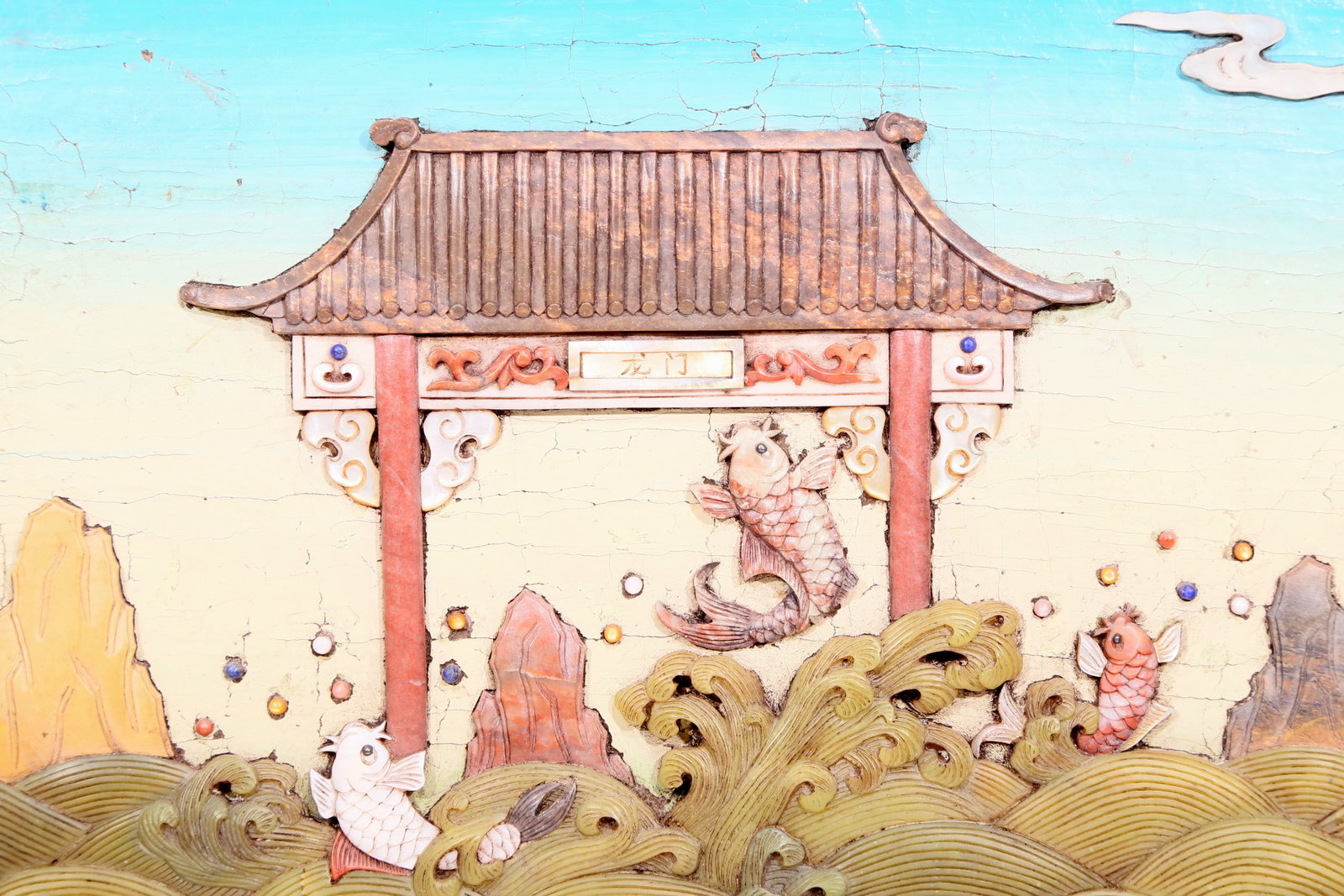 An exquisite zitanwood table screen with fish patterns - 7