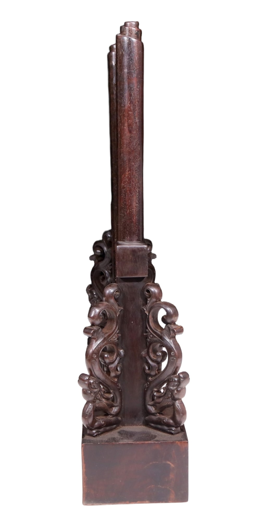 An exquisite zitanwood table screen with fish patterns - 9