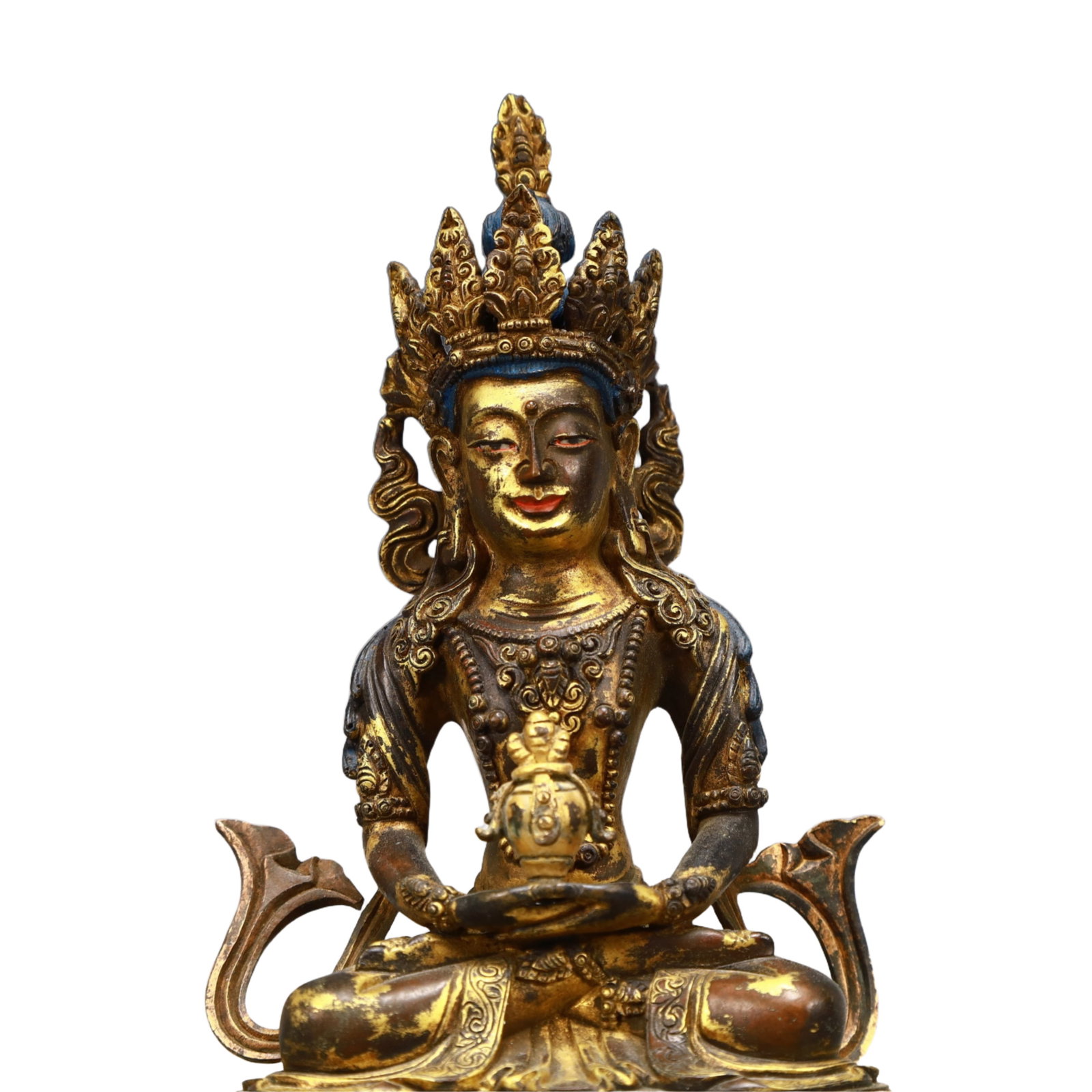 A Solemn Gilt Bronze Statue of Amitayus - 2