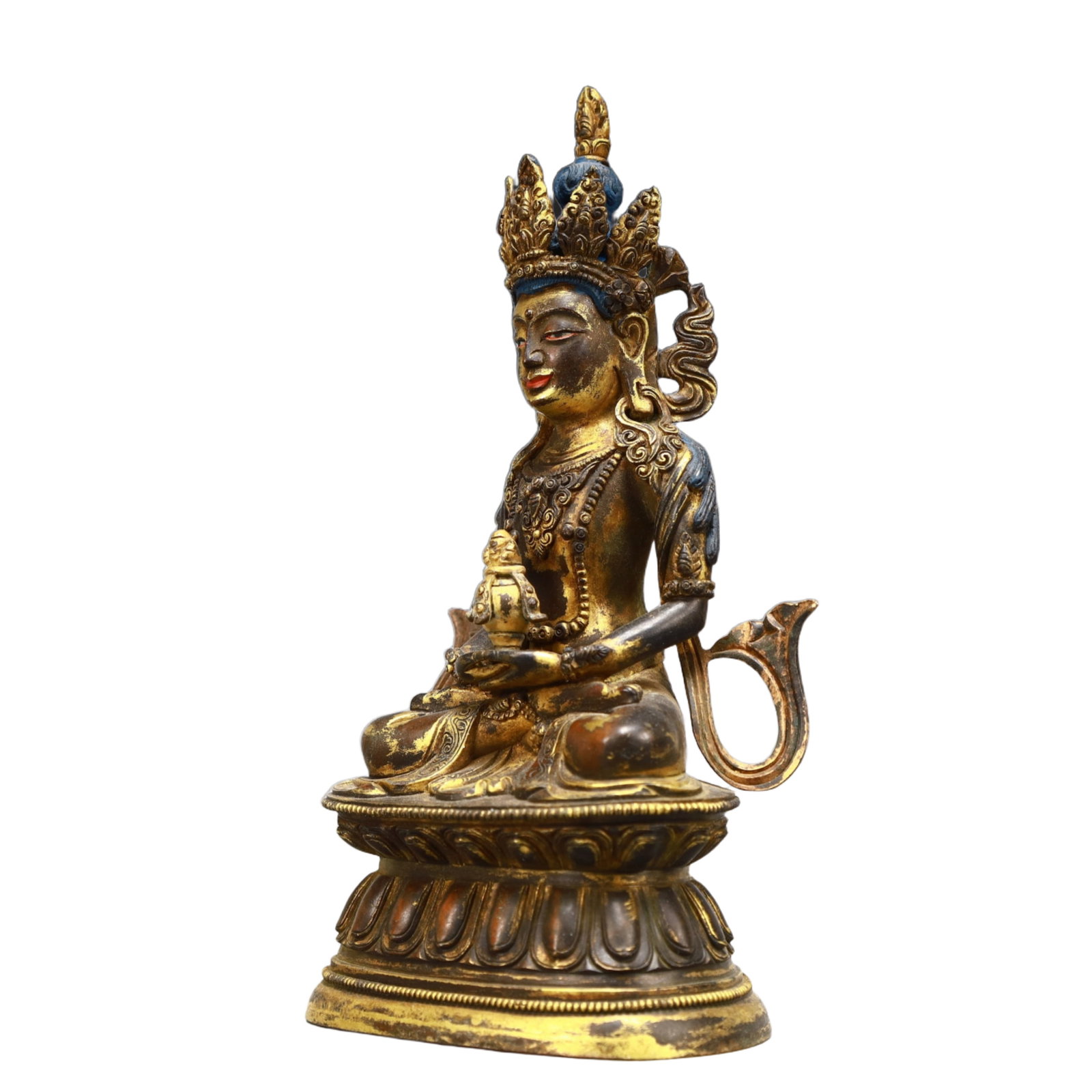 A Solemn Gilt Bronze Statue of Amitayus - 3