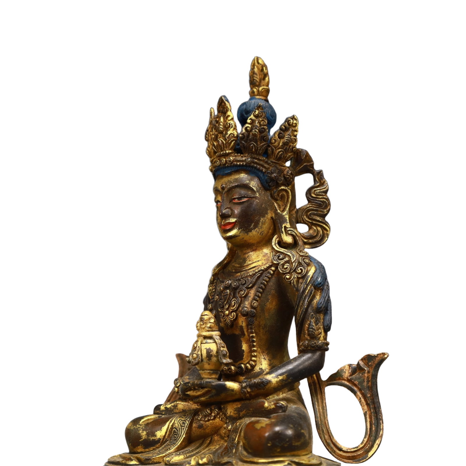 A Solemn Gilt Bronze Statue of Amitayus - 4