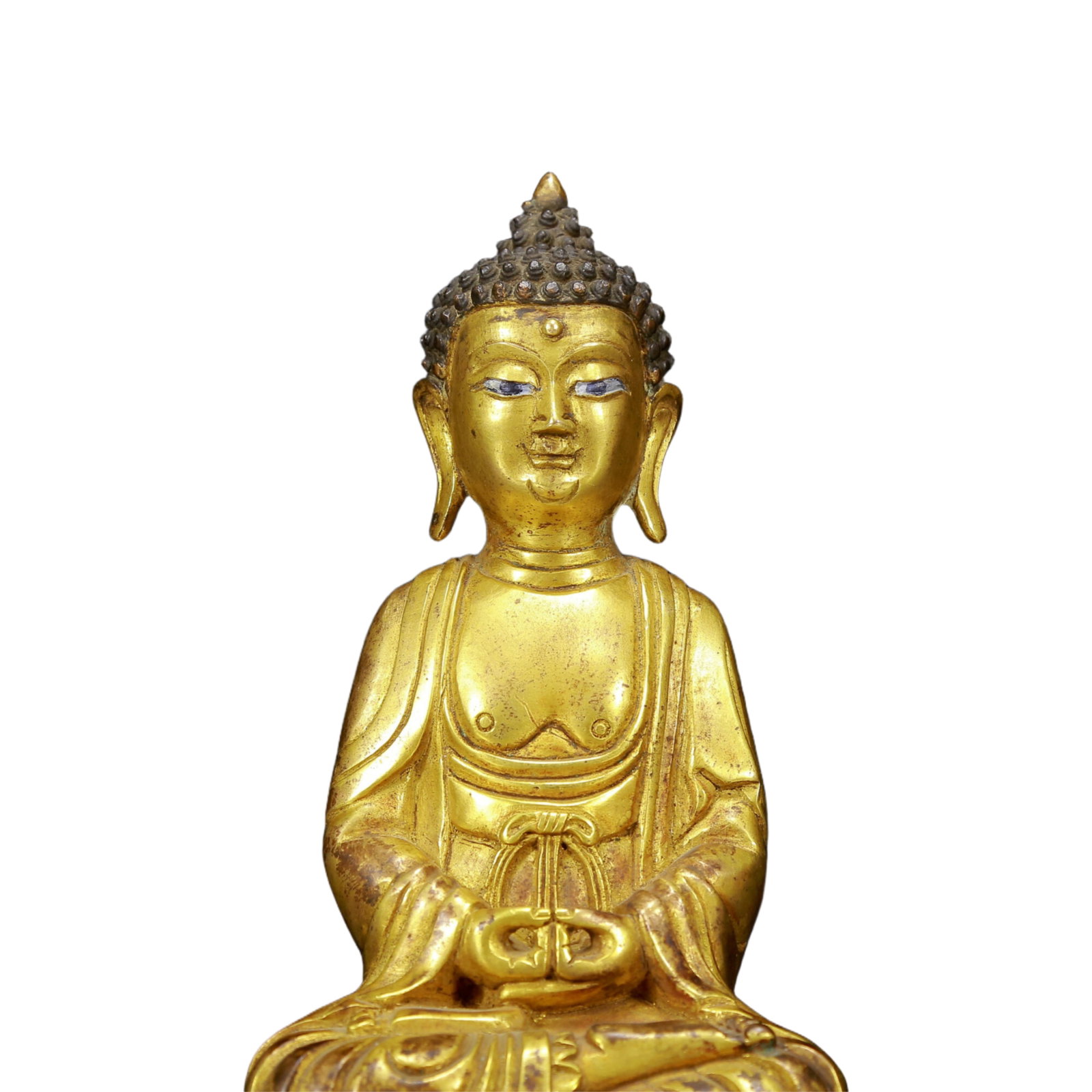 A Solemn Gilt Bronze Statue of Sakyamuni - 2