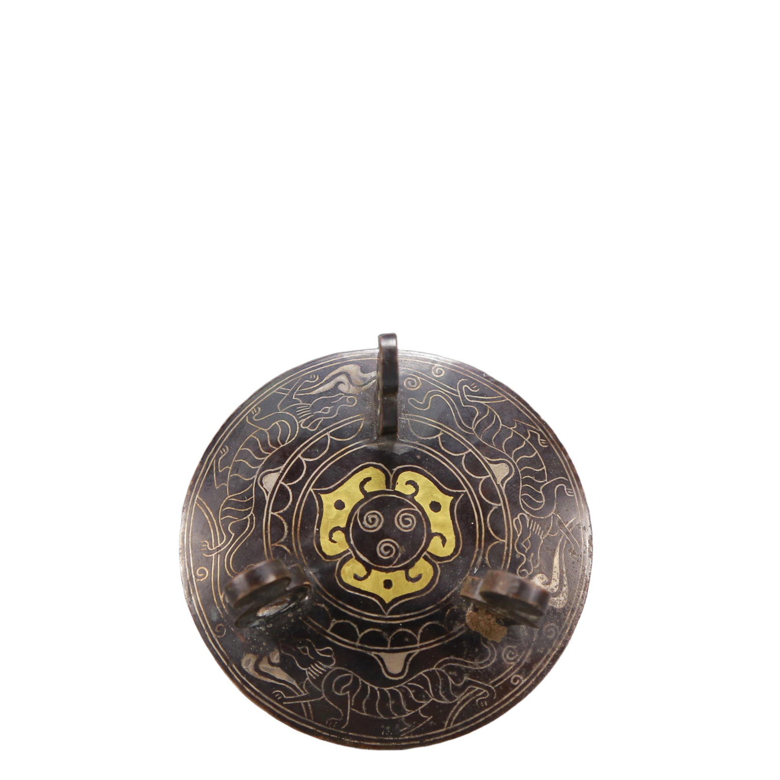 A Exquisite Gold and Silver-Inlaid Bronze Auspicious Beast Pattern Vase - 8