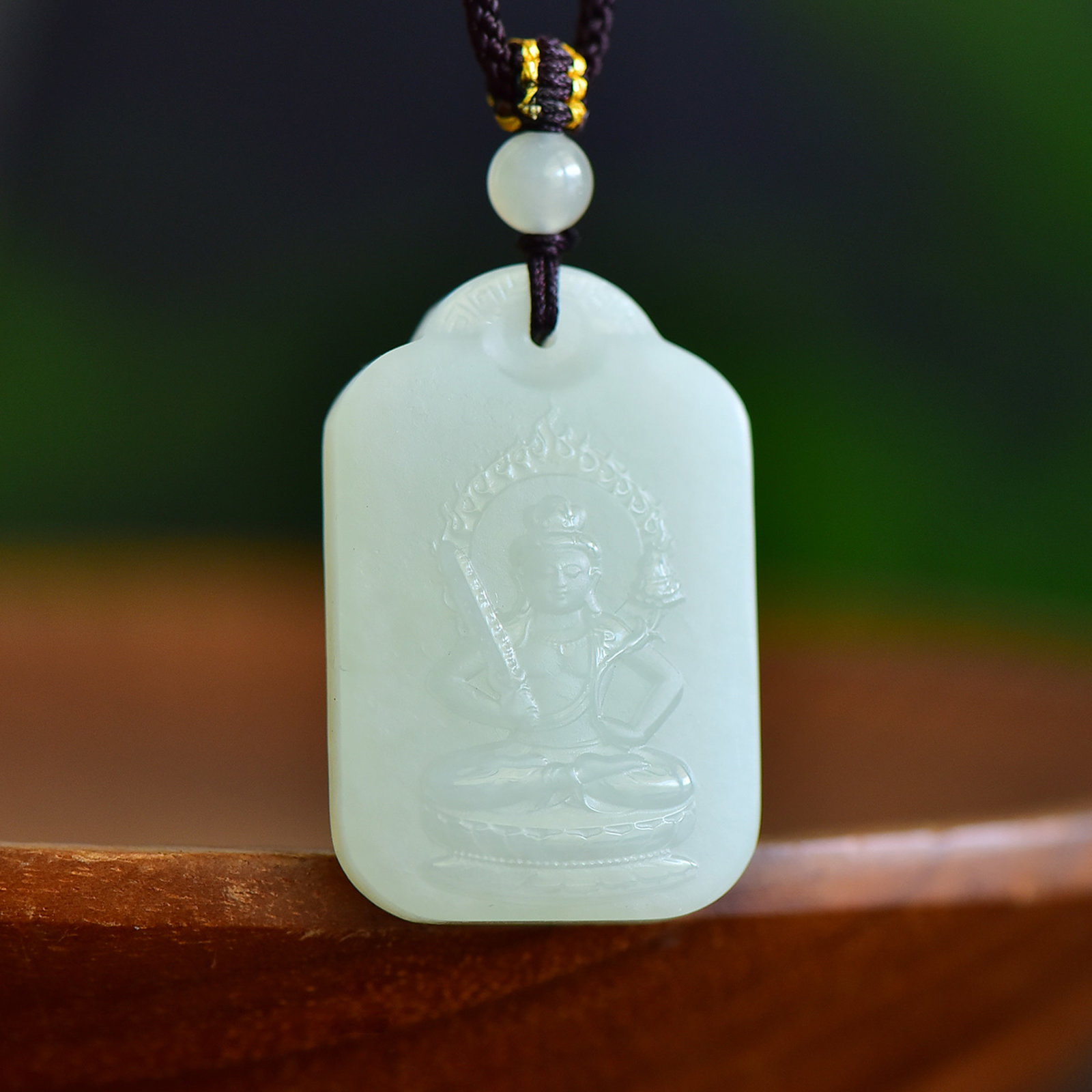 An Exquisite White Jade Bodhisattva Pendant - 3