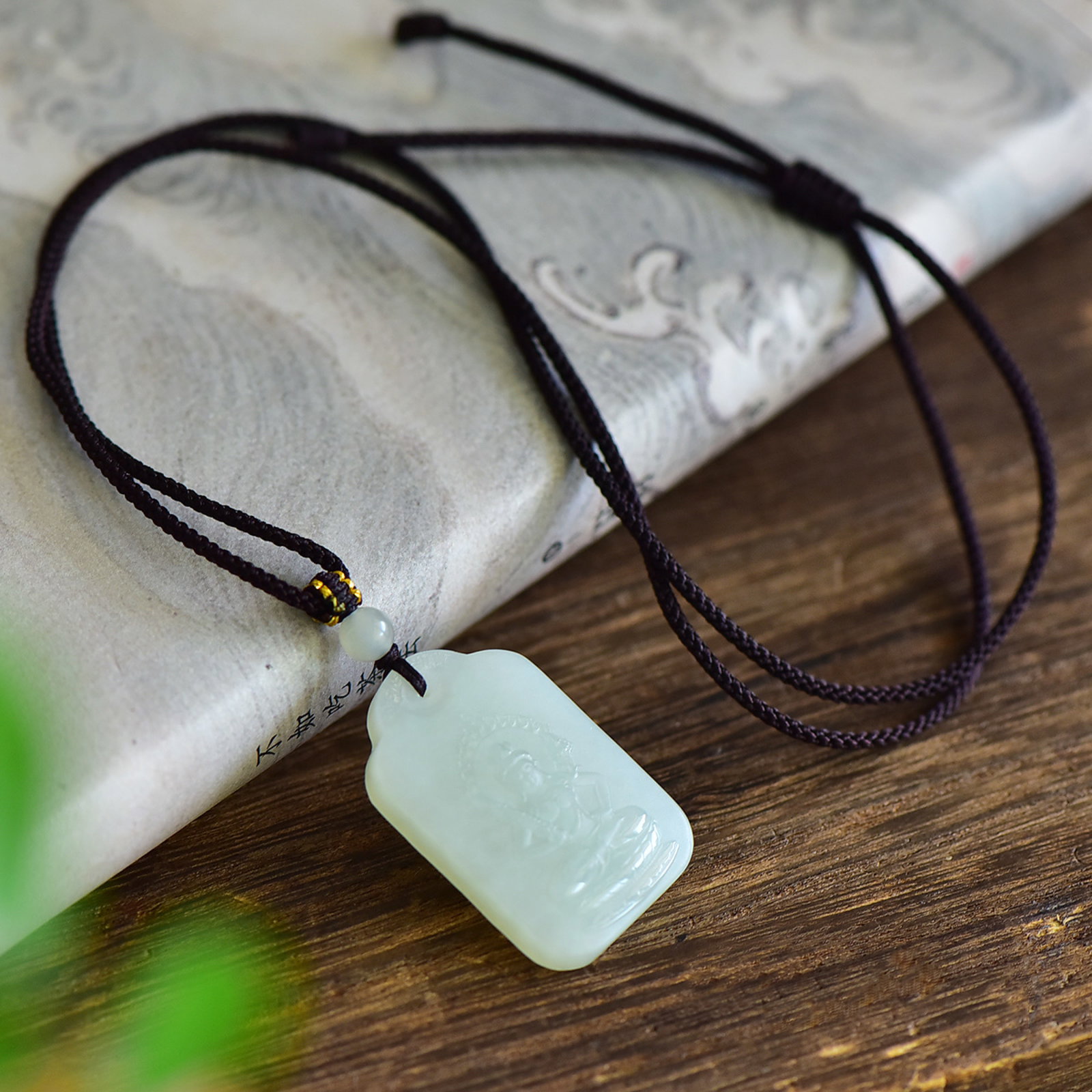 An Exquisite White Jade Bodhisattva Pendant - 4
