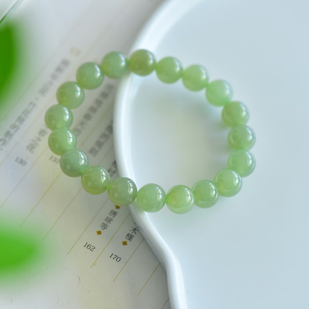 An Exquisite Greenish Jade Bracelets - 5