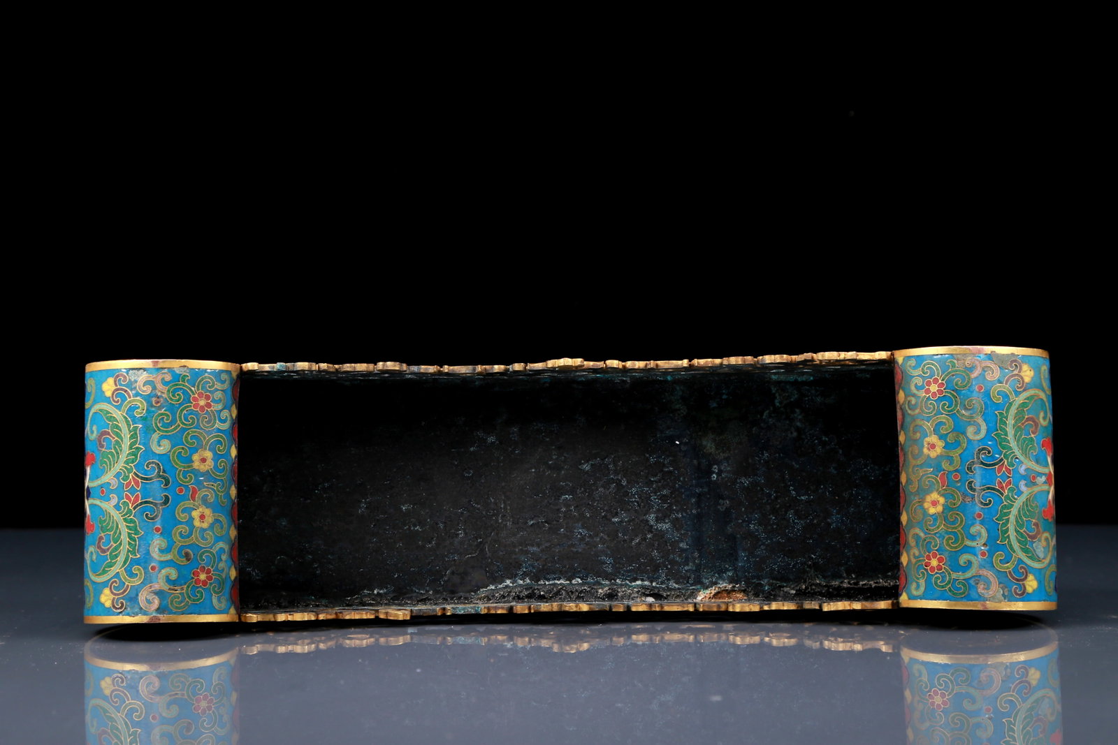 A Perfect Cloisonne Inlaid White Jade Dragon Pattern Table Screen - 12