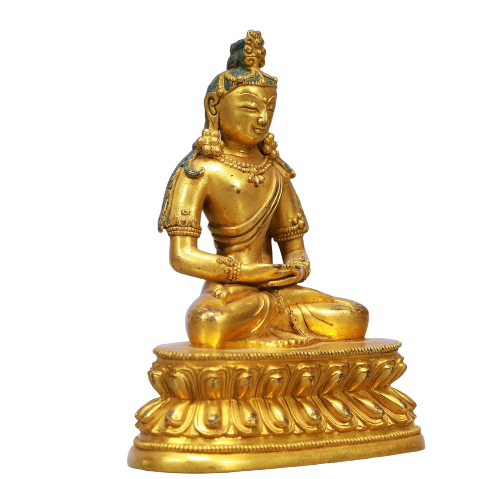 A Solemn Gilt Bronze Statue of Avalokitesvara - 3