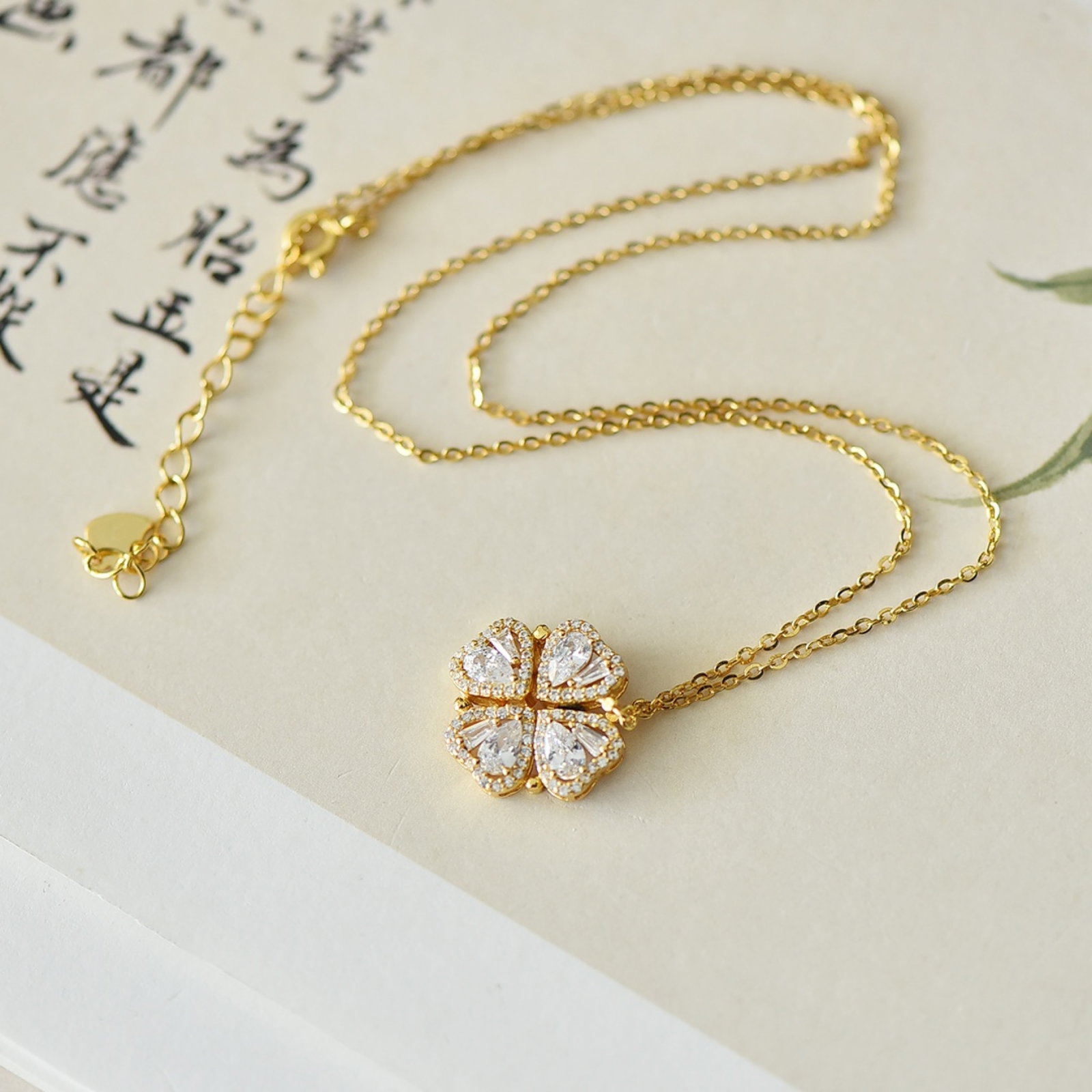 An Exquisite Sterling Silver-Gold Plated Inlaid Diamond Pendant - 3
