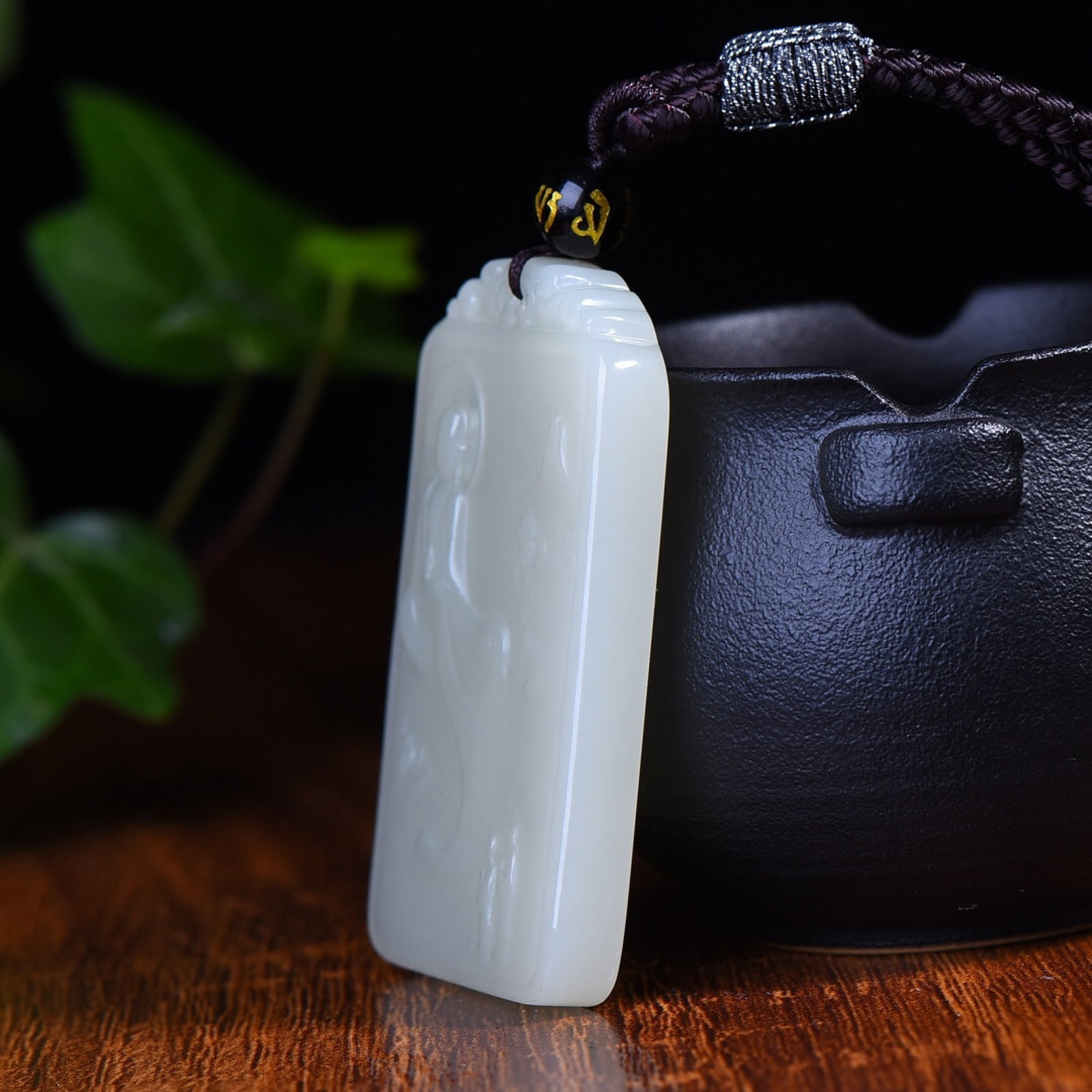 An Exquisite White Jade Buddha Pattern Pendant - 3