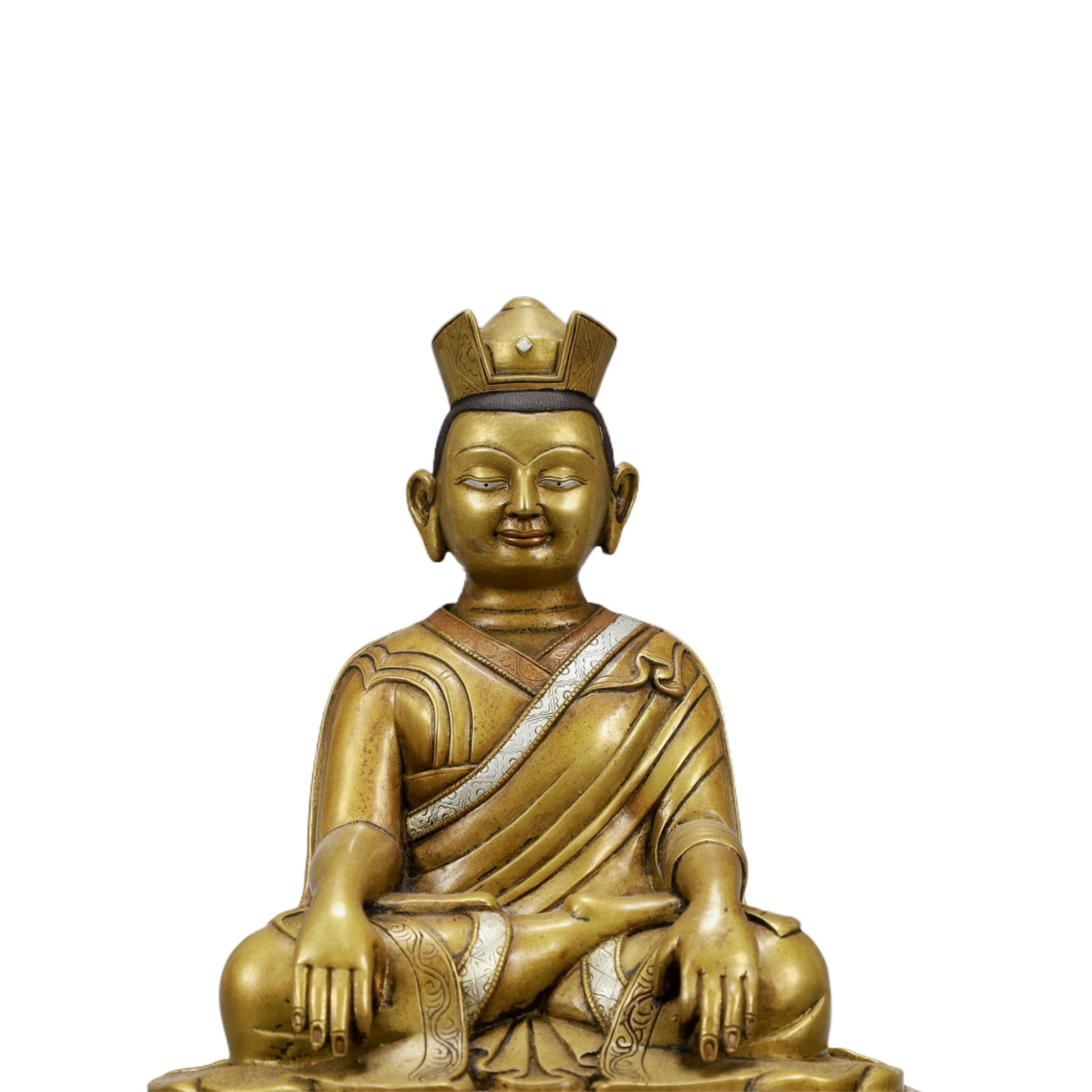 A Solemn Bronze Statue of Guru - 2