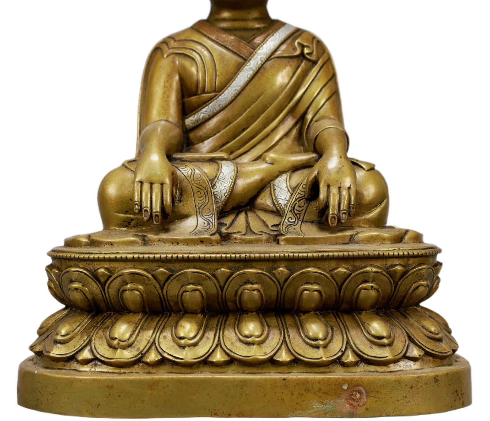 A Solemn Bronze Statue of Guru - 3