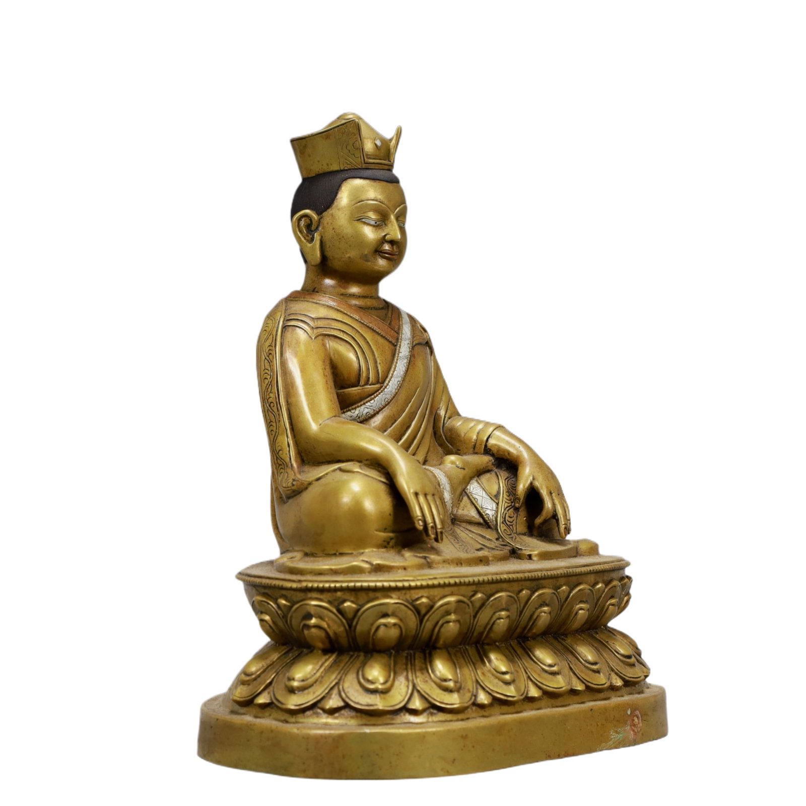 A Solemn Bronze Statue of Guru - 6