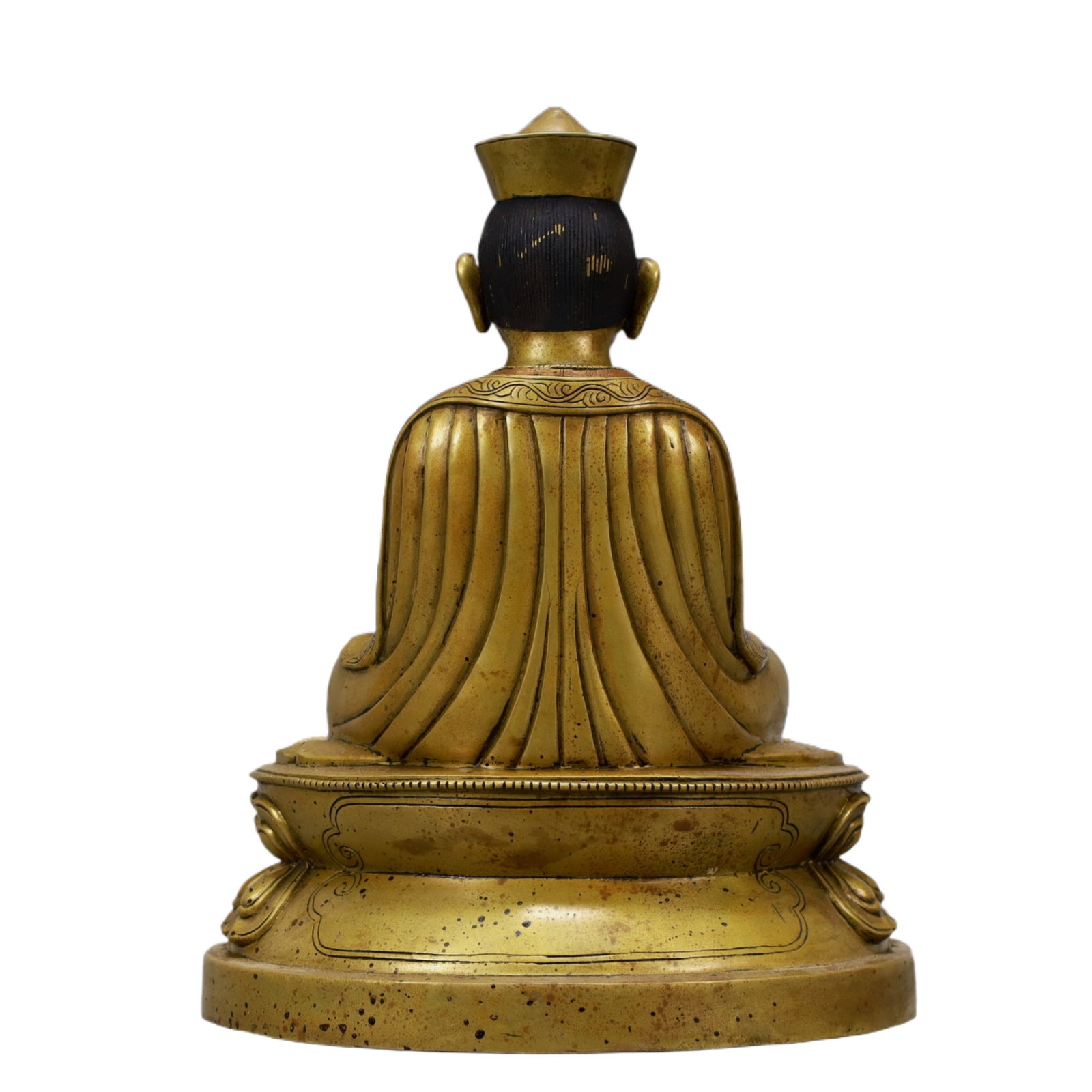 A Solemn Bronze Statue of Guru - 8
