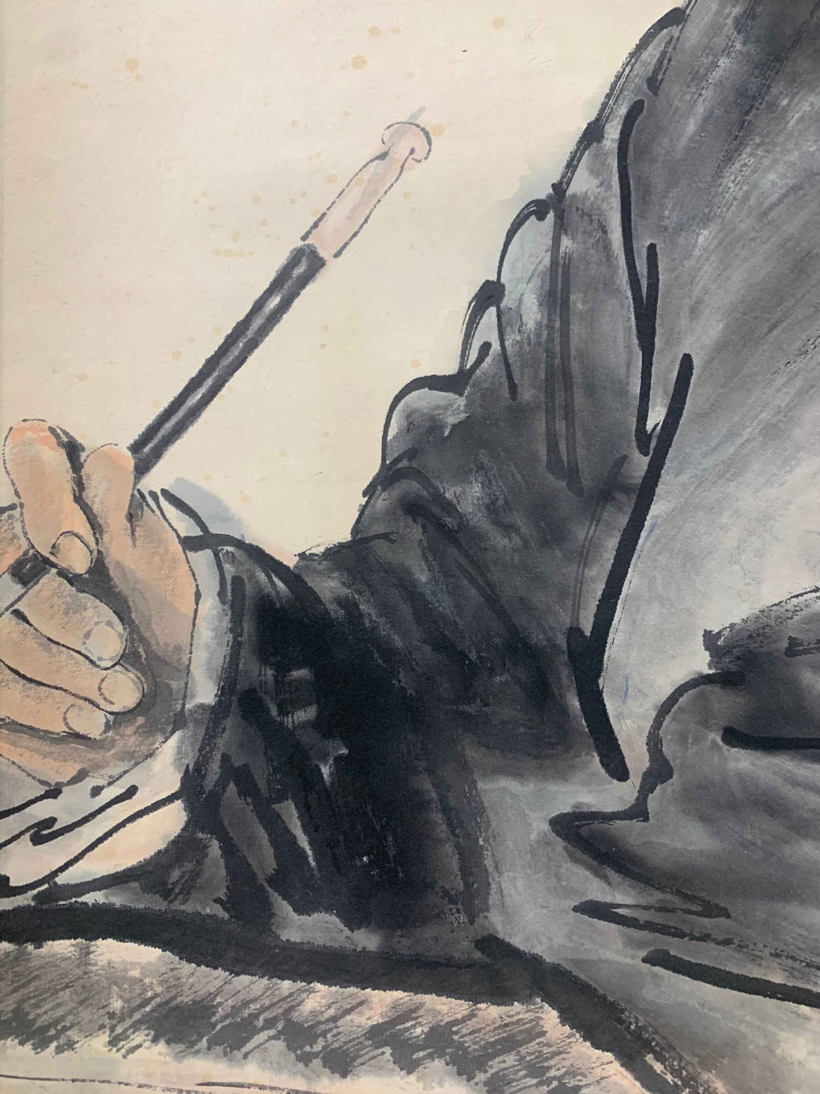 A Chinese Vertical Scroll Ink Painting of Figure on Paper,Jiang Zhaohe - 5