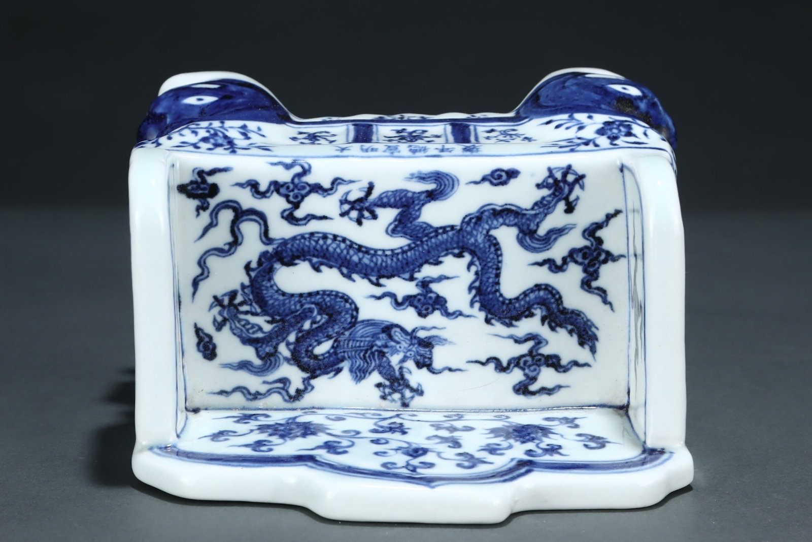 An Exquisite Blue and White Lotus,Seawater and Dragon Pattern Stool - 6