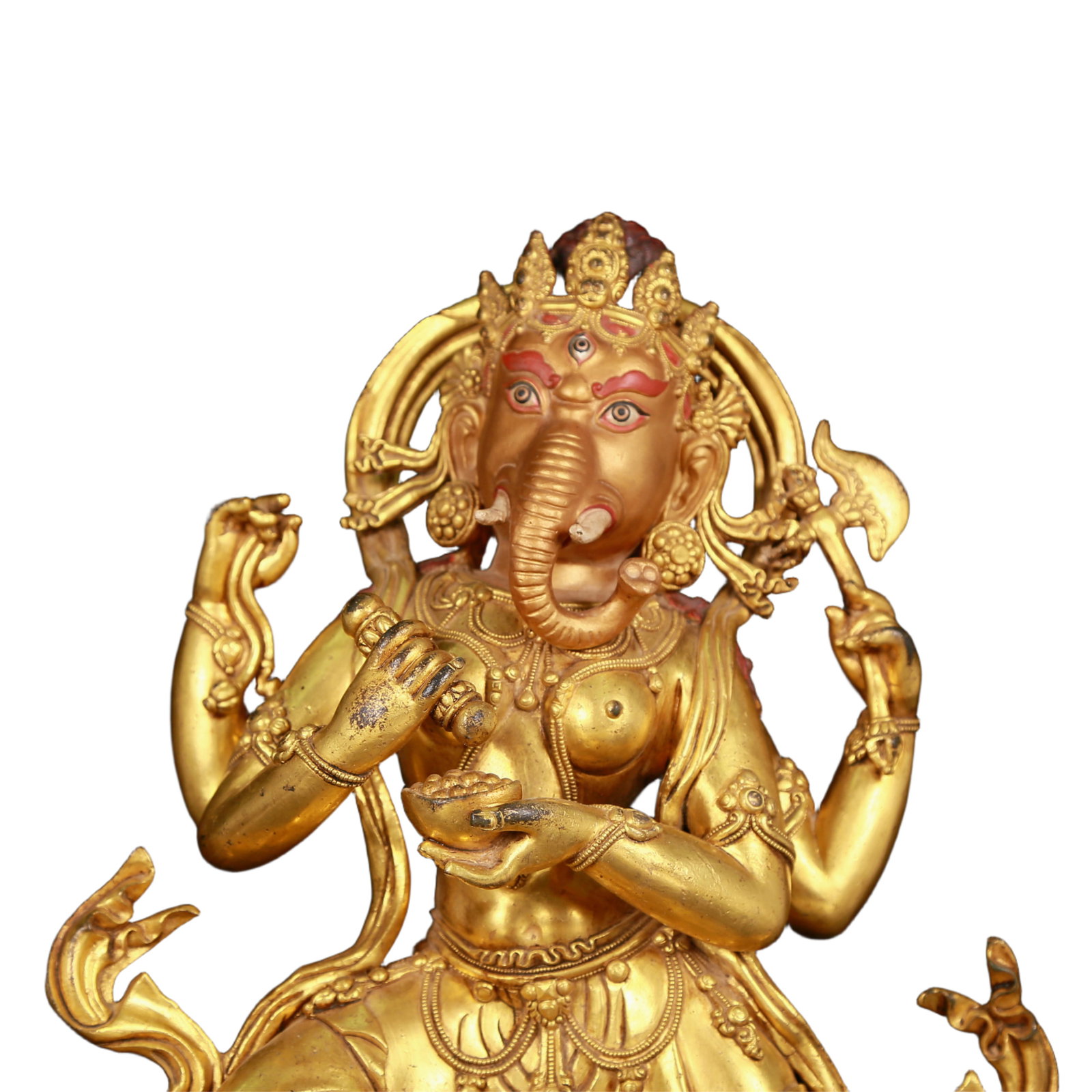 A huge gilt bronze statue of the Mammon with an elephant trunk - 2