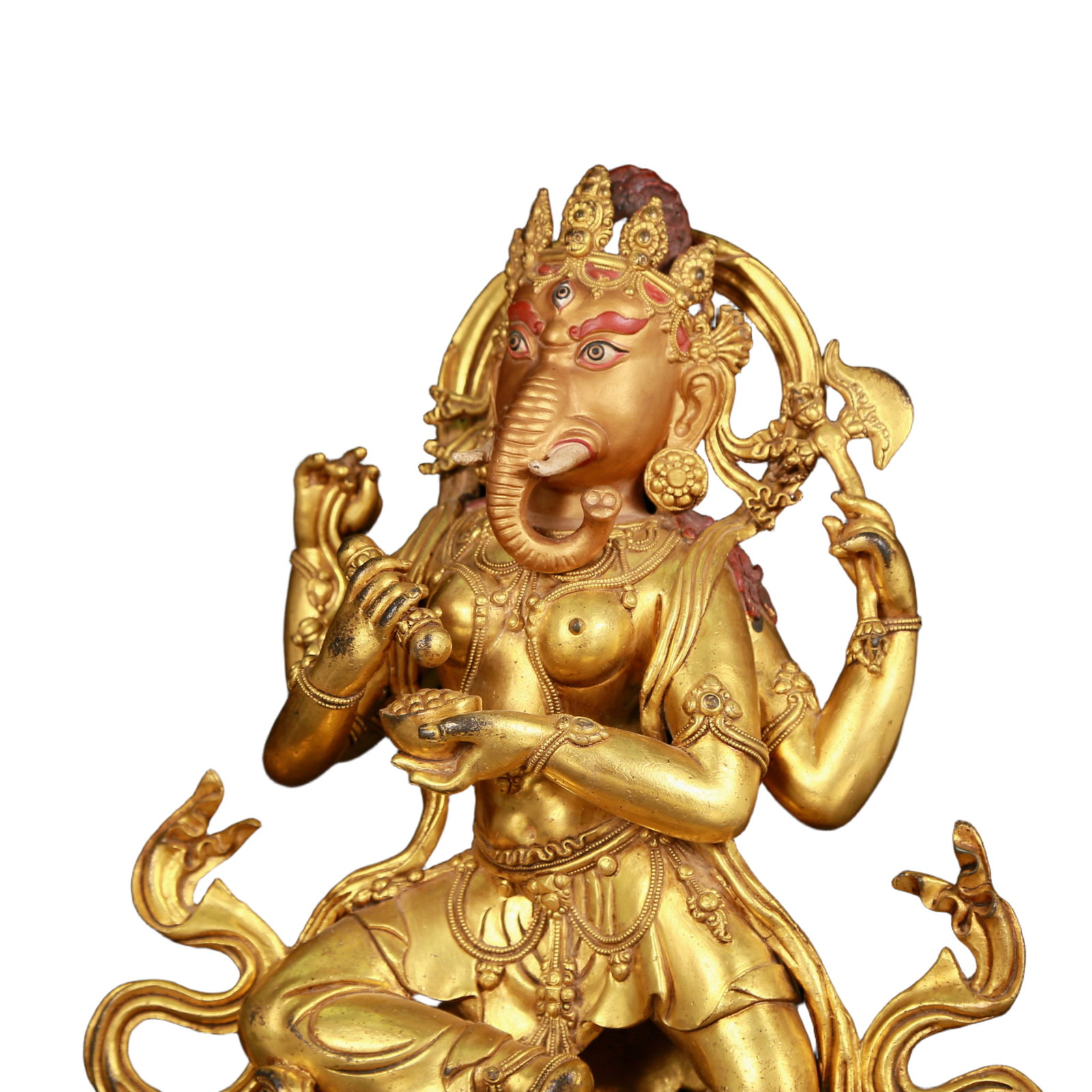 A huge gilt bronze statue of the Mammon with an elephant trunk - 5