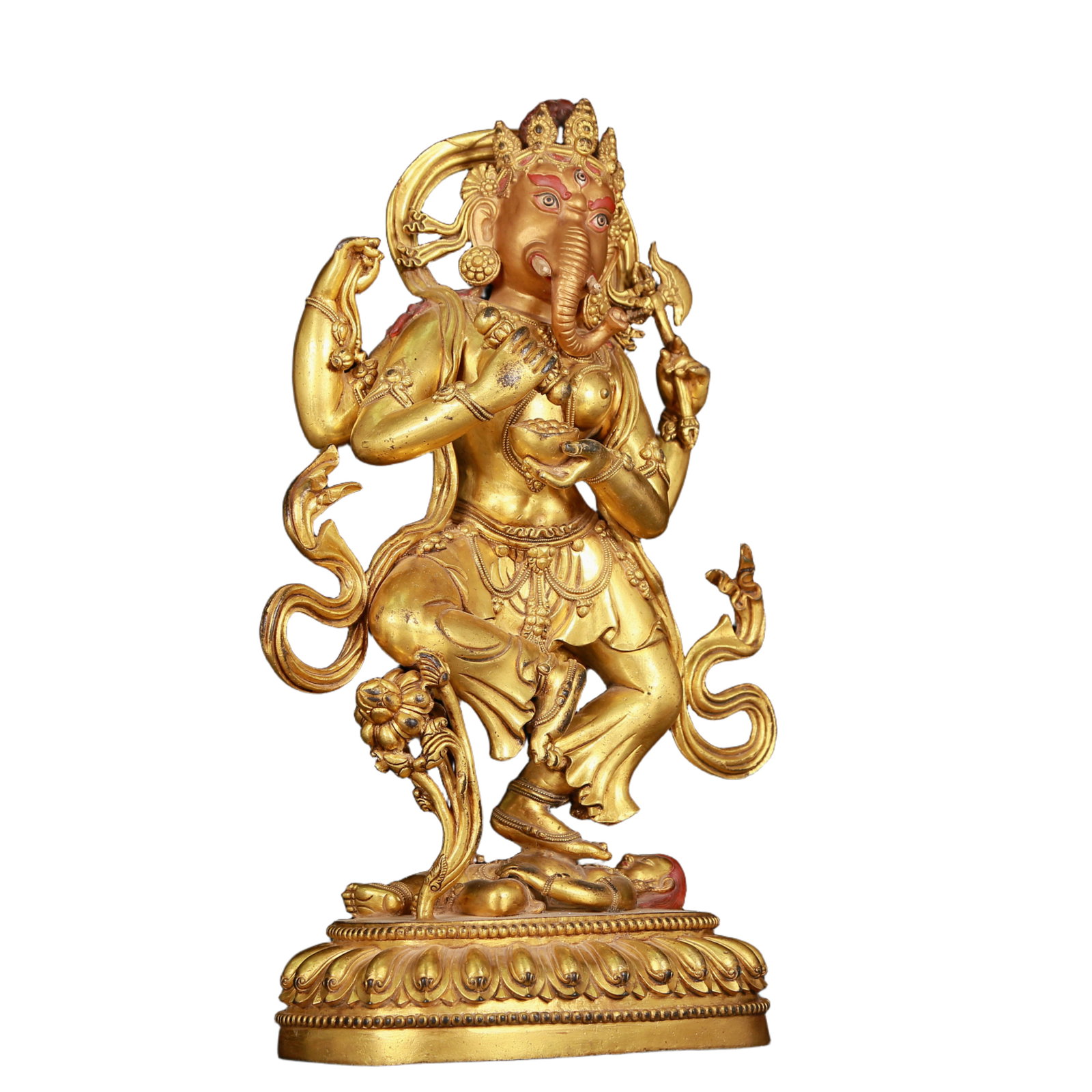 A huge gilt bronze statue of the Mammon with an elephant trunk - 7