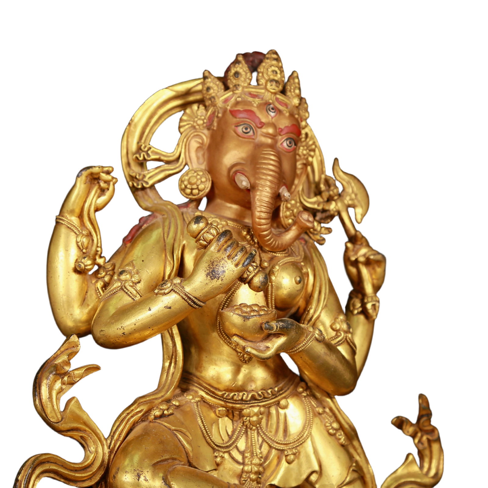 A huge gilt bronze statue of the Mammon with an elephant trunk - 8