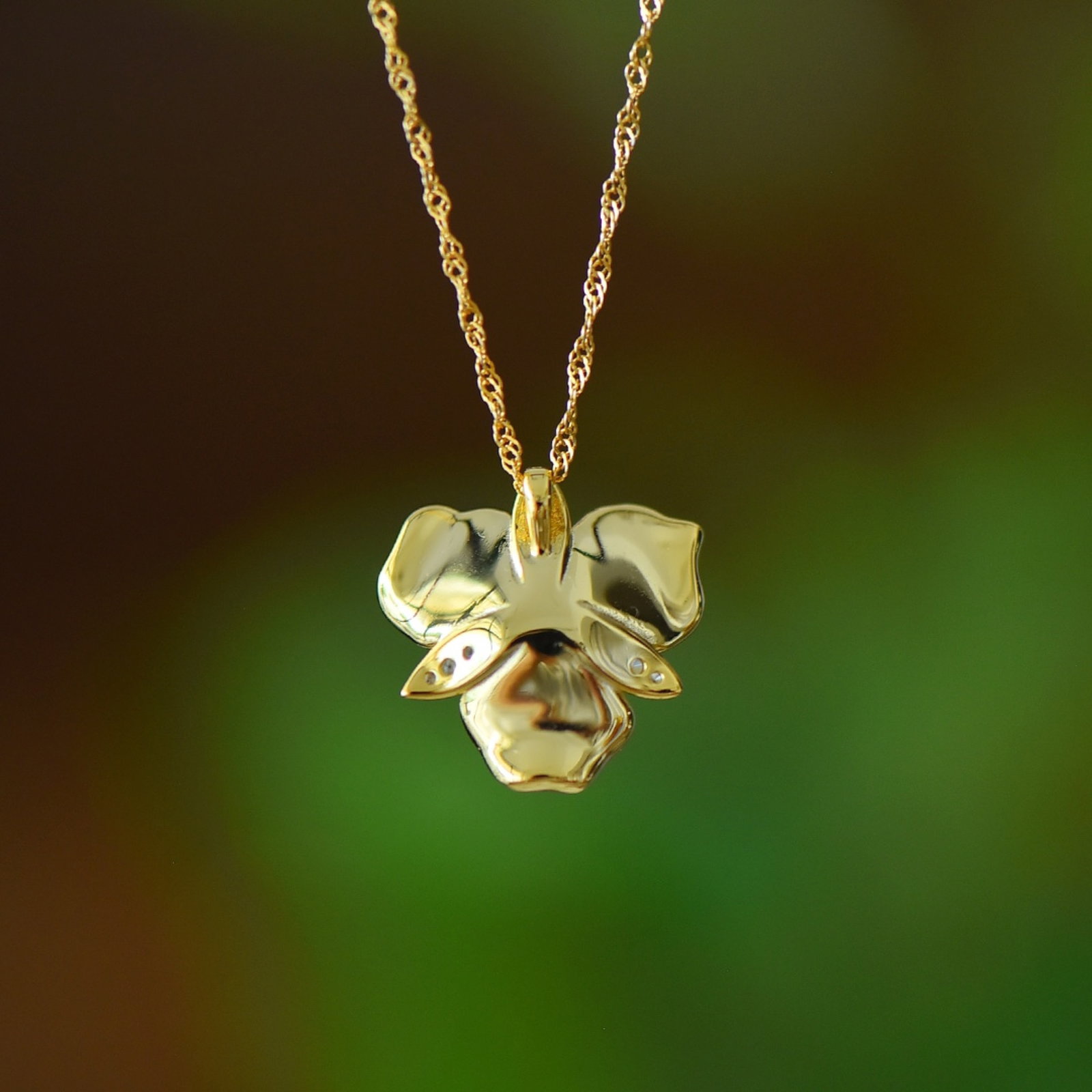 An Exquisite Sterling Silver-Gold Plated Inlaid White Jade Enamel Pendant,Inlaid Diamond - 5