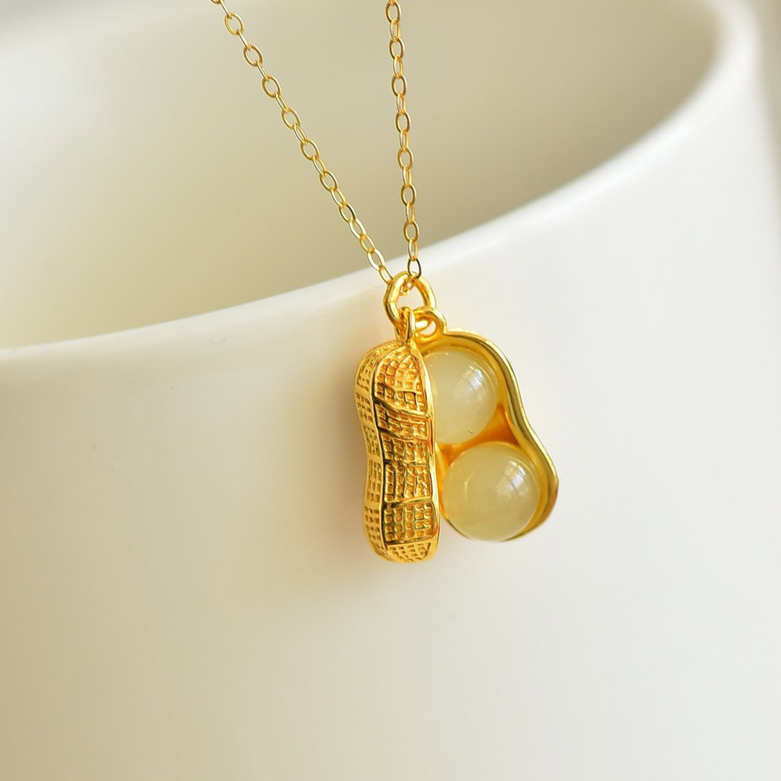 An Exquisite Sterling Silver-Gold Plated Inlaid White Jade Pendant - 3