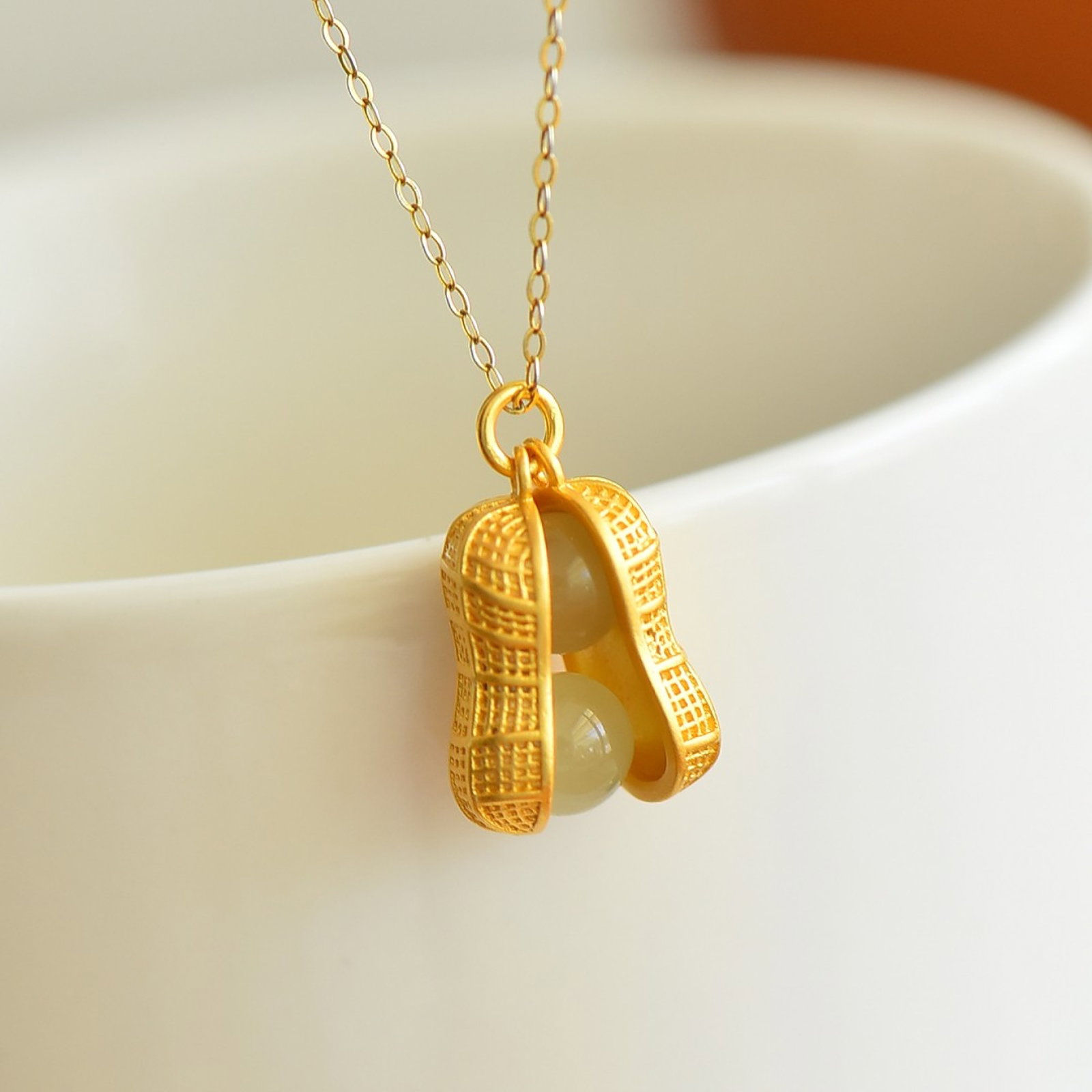 An Exquisite Sterling Silver-Gold Plated Inlaid White Jade Pendant - 4