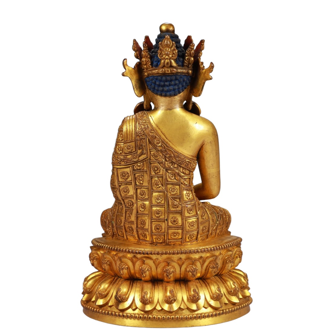 A Solemn Gilt Bronze Statue of Sakyamuni - 11