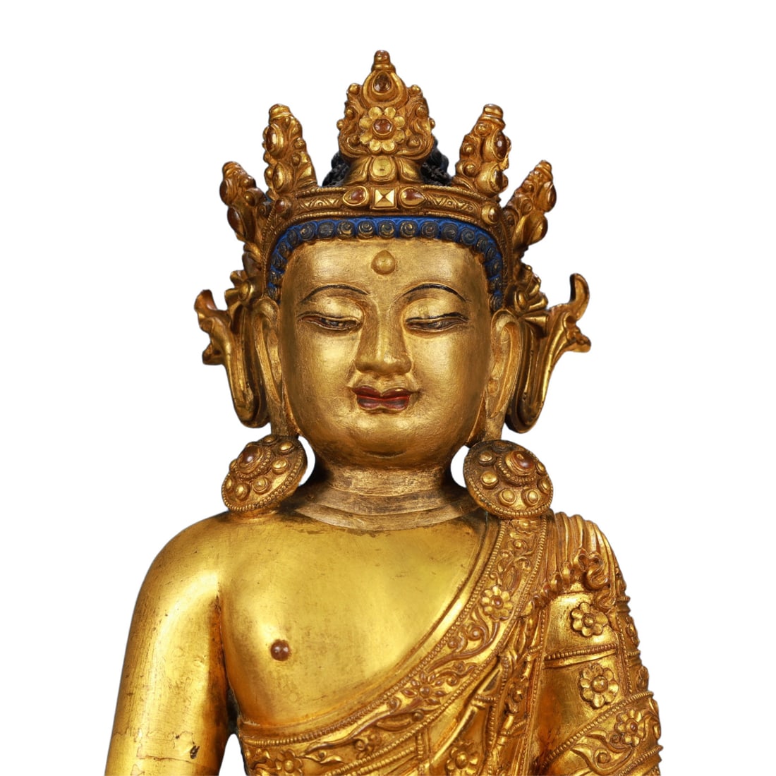 A Solemn Gilt Bronze Statue of Sakyamuni - 2