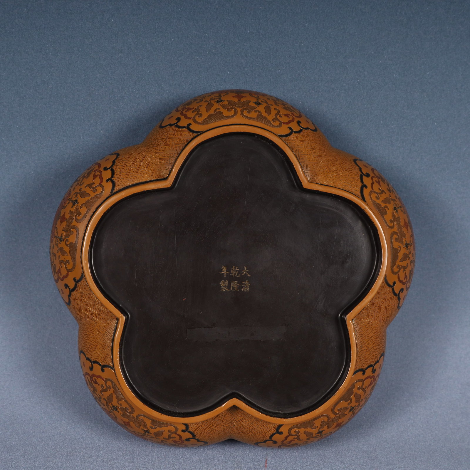 An Exquisite Lacquerware Painted Color Flower and Bats Pattern Cover Box - 10