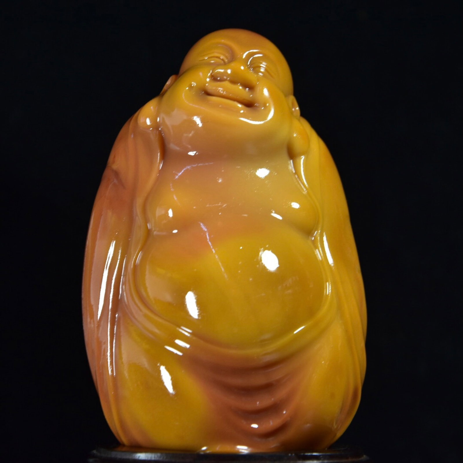 An Exquisite Tianhuang Stone Statue of Maitreya Buddha Ornament - 5